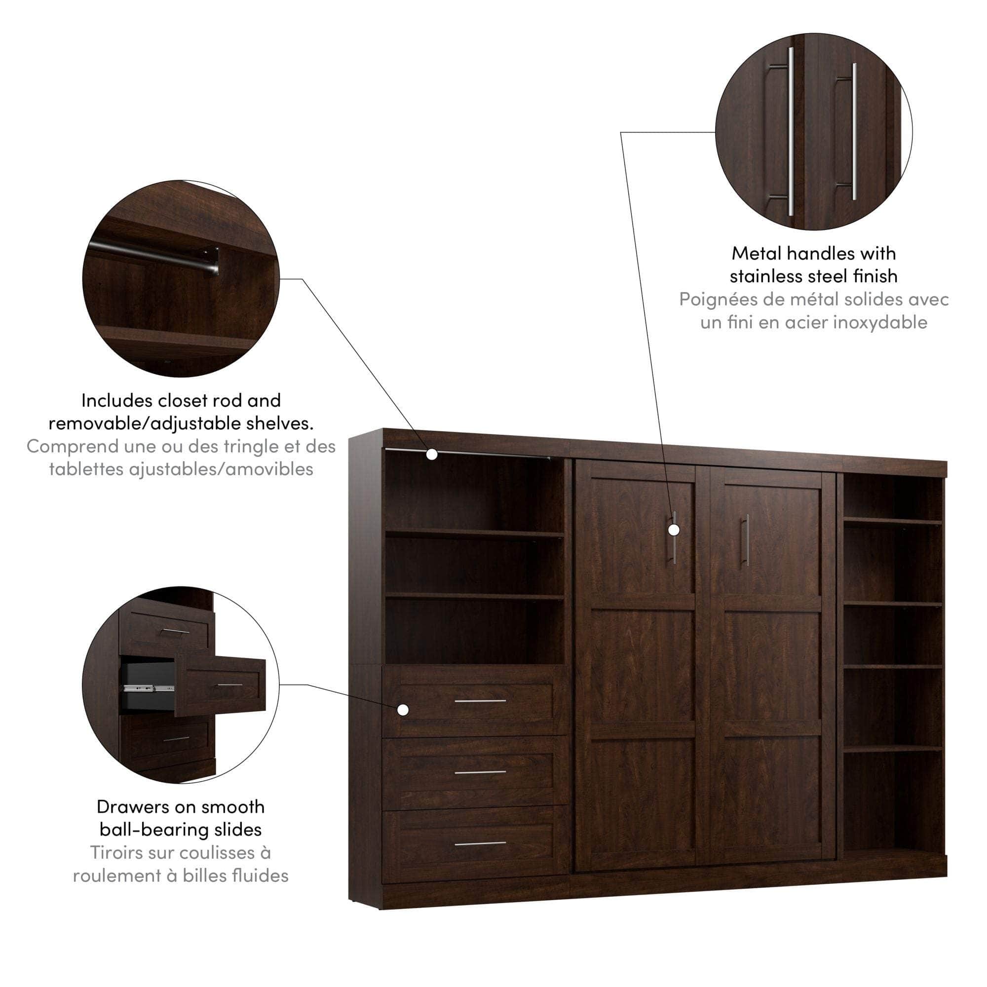 Pur Full Murphy Wall Bed with Storage - 120