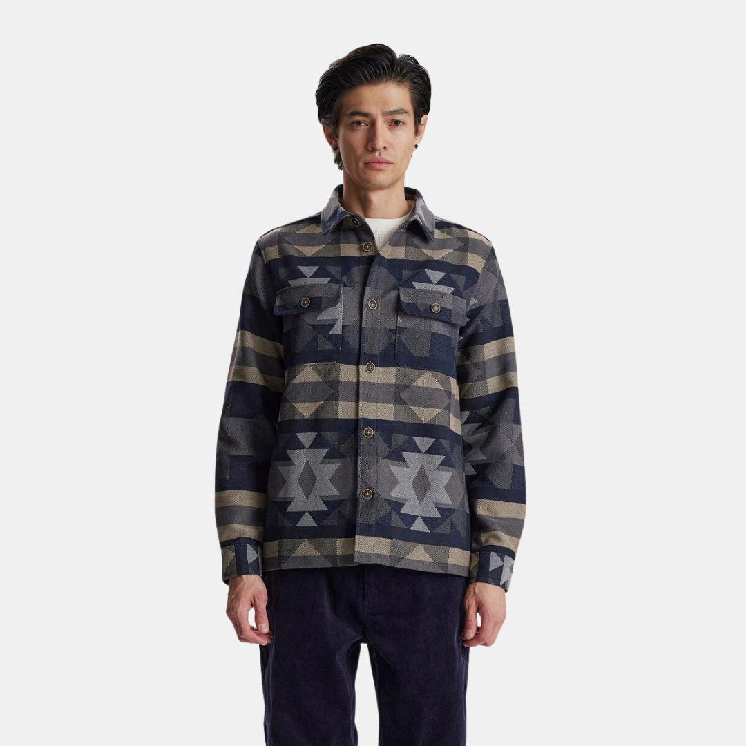 Akoscar Big Size Inka Overshirt for Men - Sky Captain Blue Lightweight Jacket for Casual Wear, Street Style & Outdoor Adventures