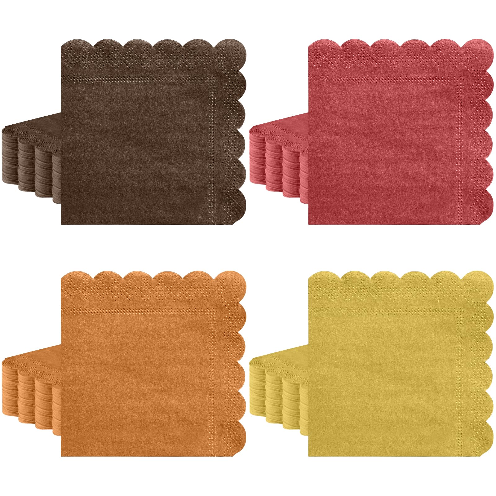 120 Pack Disposable Terracotta Napkins 5x5 Inch - Eco-Friendly Boho Cocktail, Dessert & Beverage Napkins for Wedding, Party, Coffee Bar & Table Decor - Perfect for Cocktail Hour, Dessert Displays & Beverage Service