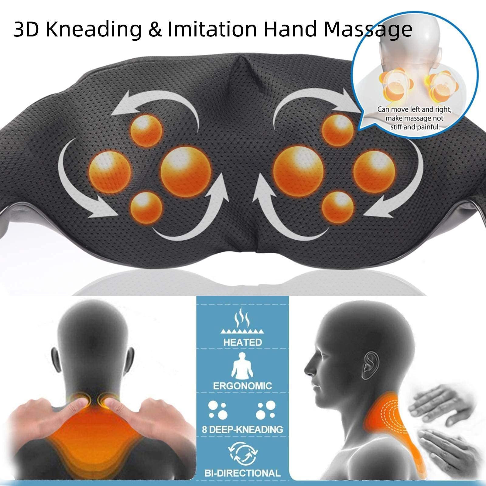RENPHO Electric Neck and Shoulder Massager with Heat - Foot Massager Machine for Pain Relief - Perfect for Home, Office, and Travel Use