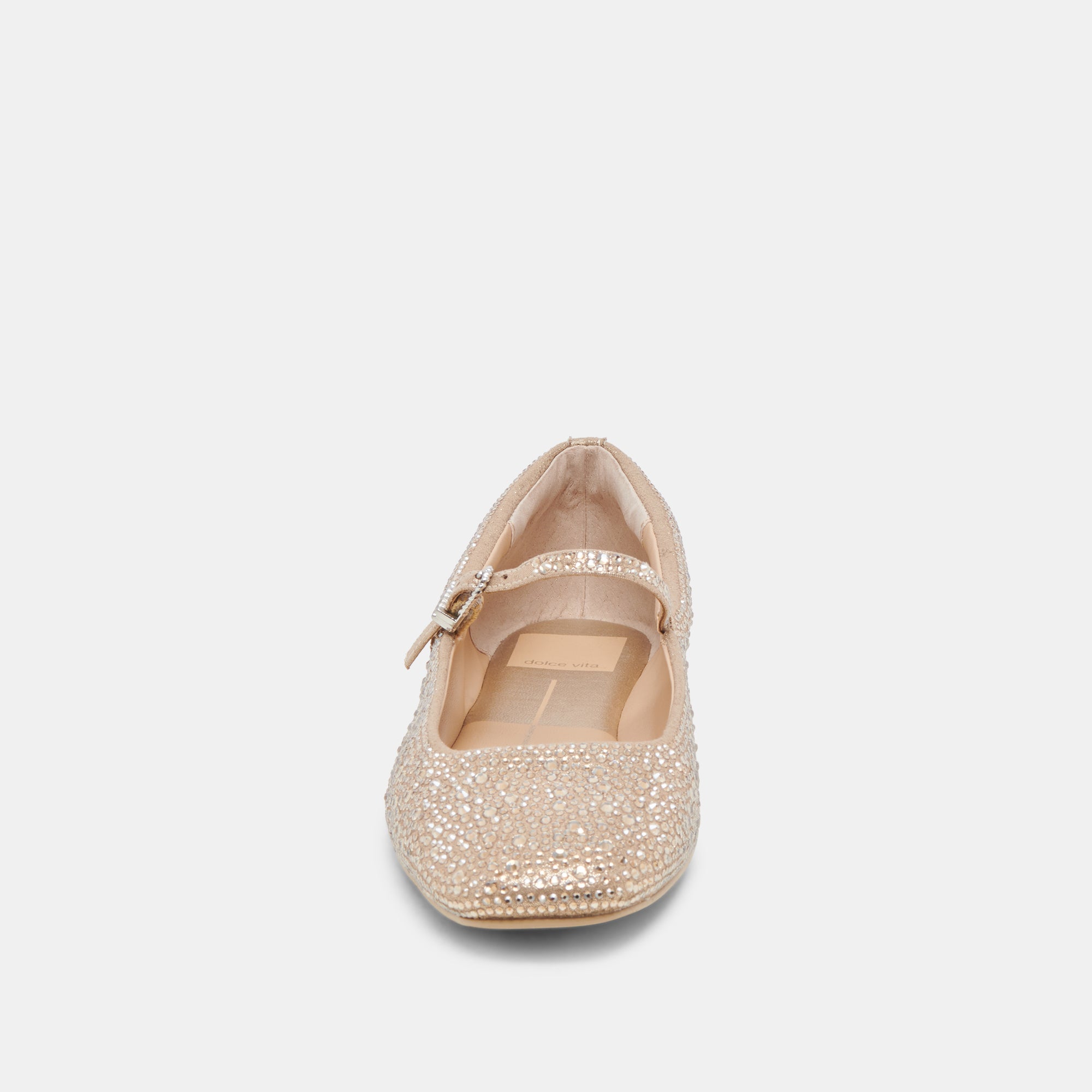 Reyes Crystal Ballet Flats - Light Gold Sparkling Shoes for Women | Elegant & Comfortable for Parties, Weddings, and Evening Events