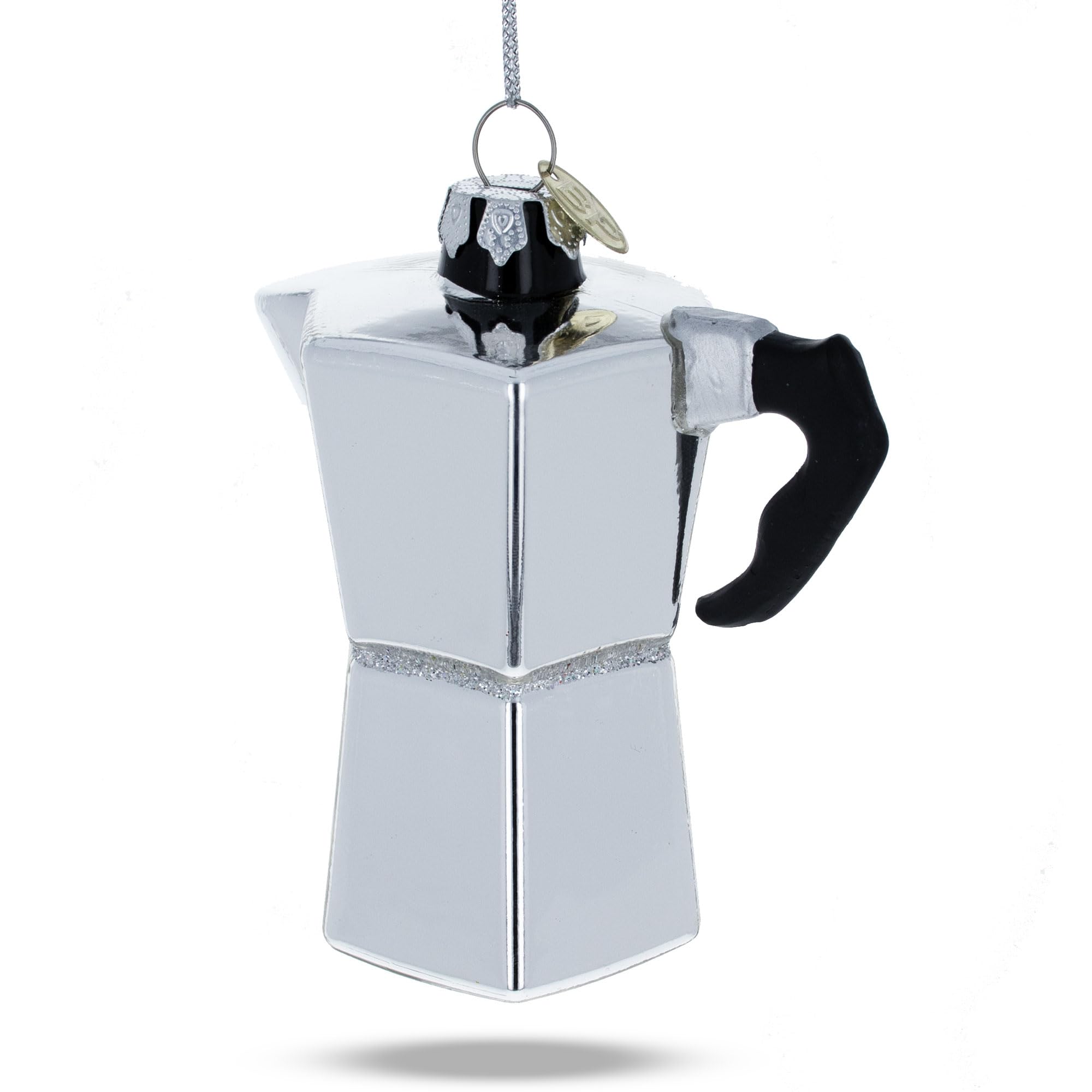 Premium Espresso Maker Coffee Lover Glass Ornament - Handcrafted Christmas Tree Decoration for Coffee Enthusiasts | Perfect for Holiday Gifts, Home Decor, and Office Festive Atmosphere