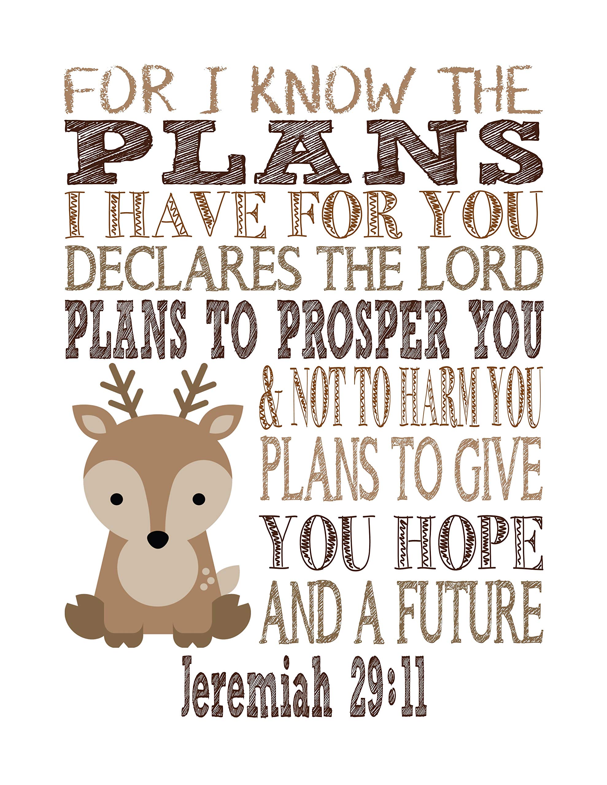 Woodland Animal Nursery Decor Set of 4 - Deer, Bear, Fox & Rabbit Wall Art Prints for Kids Room, Playroom & Baby Shower Gifts - Inspirational Wildlife Themed Nursery Decorations