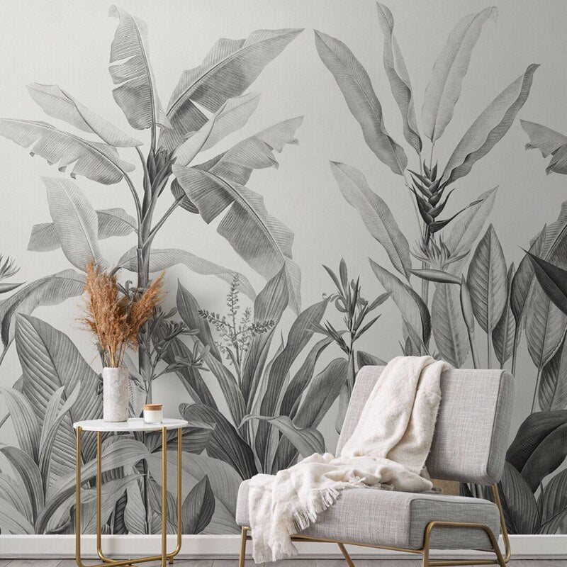 Banana Leaf Wallpaper - Tropical Botanical Peel and Stick Wallpaper for Living Room, Bedroom, Bathroom | Self-Adhesive Removable Wall Decor | Easy to Install & Eco-Friendly