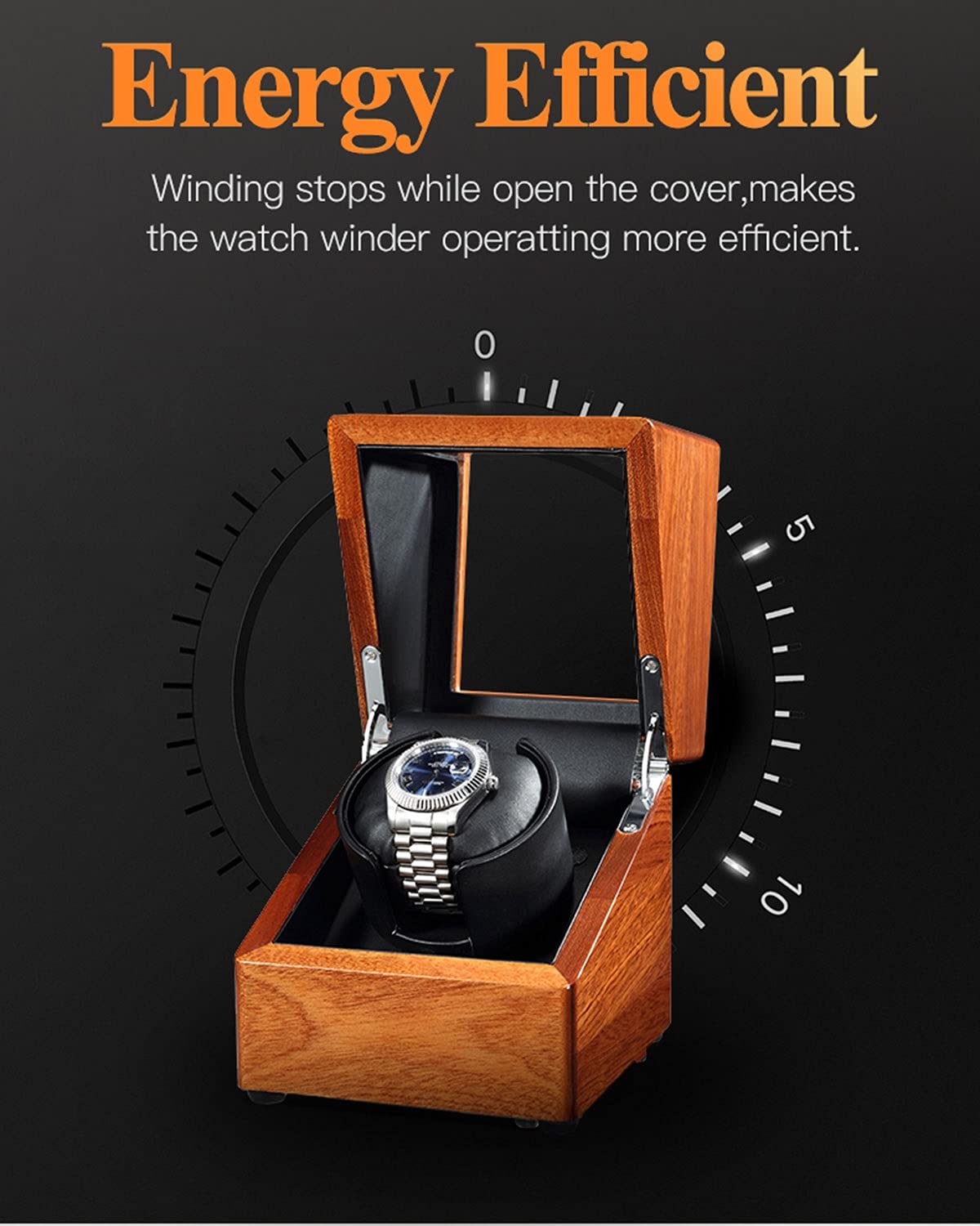 Premium Wooden Automatic Watch Winder Box - Beige Mechanical Watch Storage Organizer with Motor Shaker for Automatic & Mechanical Watches | Perfect for Home, Office, or Travel Watch Collection Display