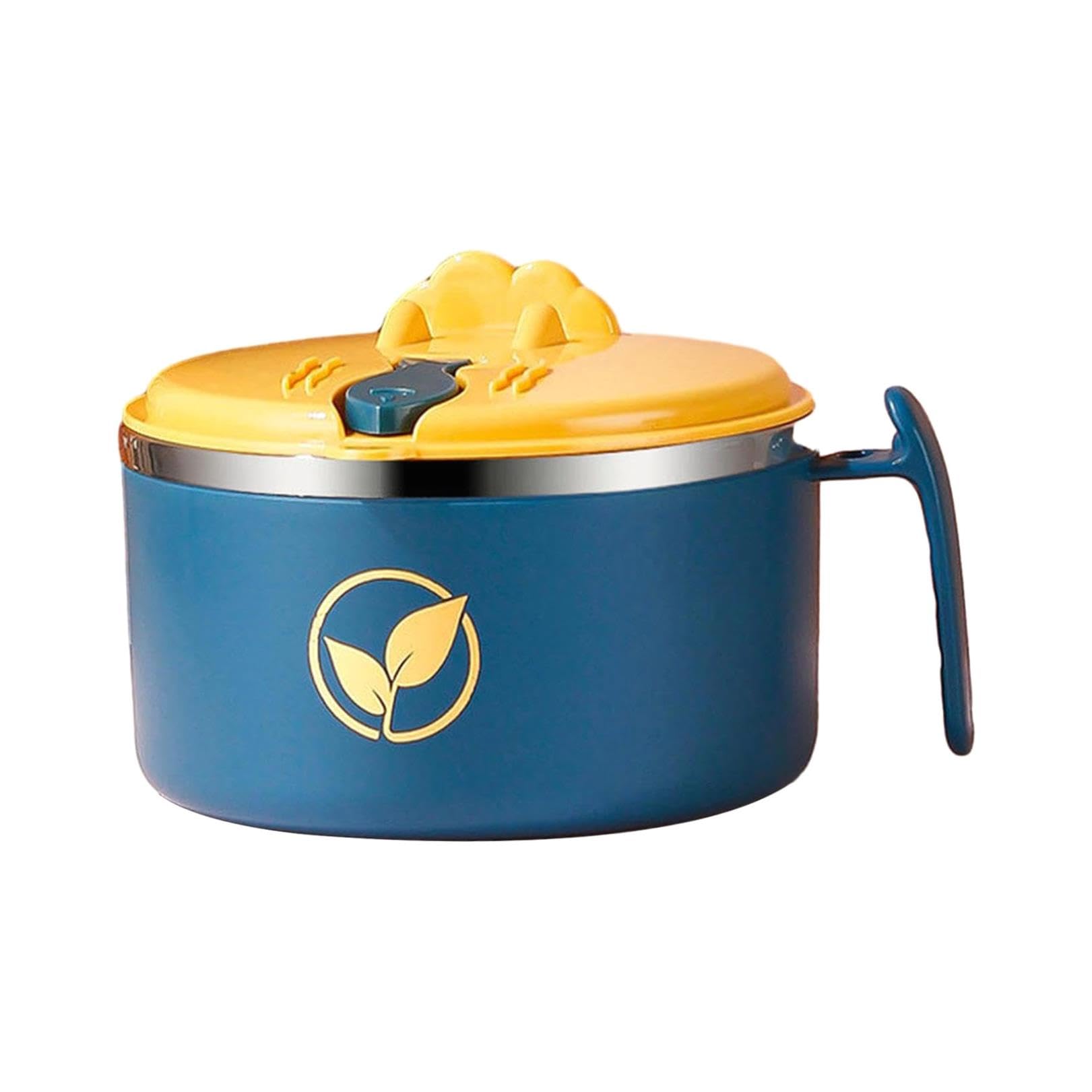 1000ml Instant Pasta Bowl - Microwave Safe Fast Cooking Bowl for Noodles, Soup & Meal Prep - Perfect for Office Lunch, Dorm Room & Camping - Blue