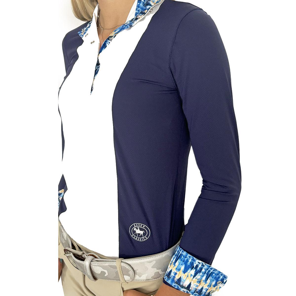 Essex Classics Women's Tie-Dye Luna Performance Long Sleeve Show Shirt - Equestrian Riding & Horse Show Competition Top