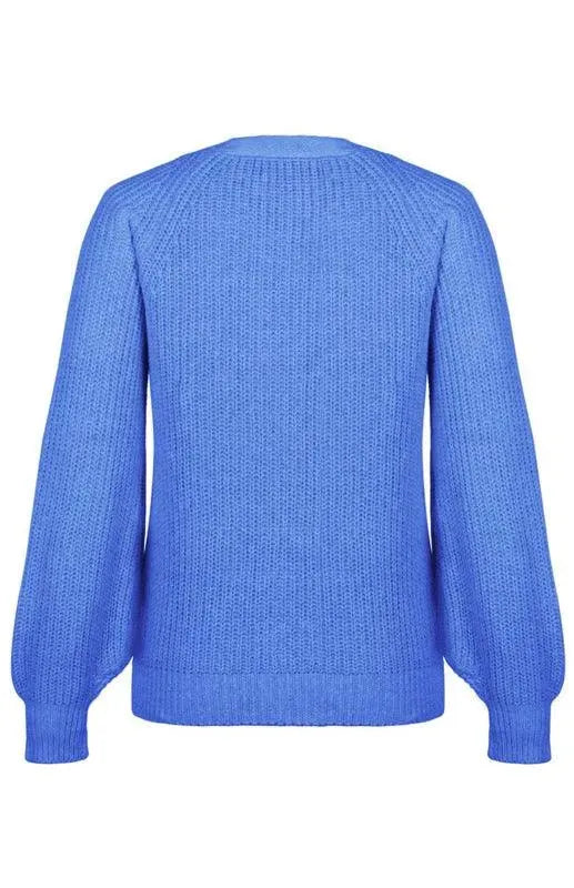 Women's Lantern Sleeve Button Front Cardigan Sweater - Cozy Knit Pullover for Office, Date Night & Fall Layering