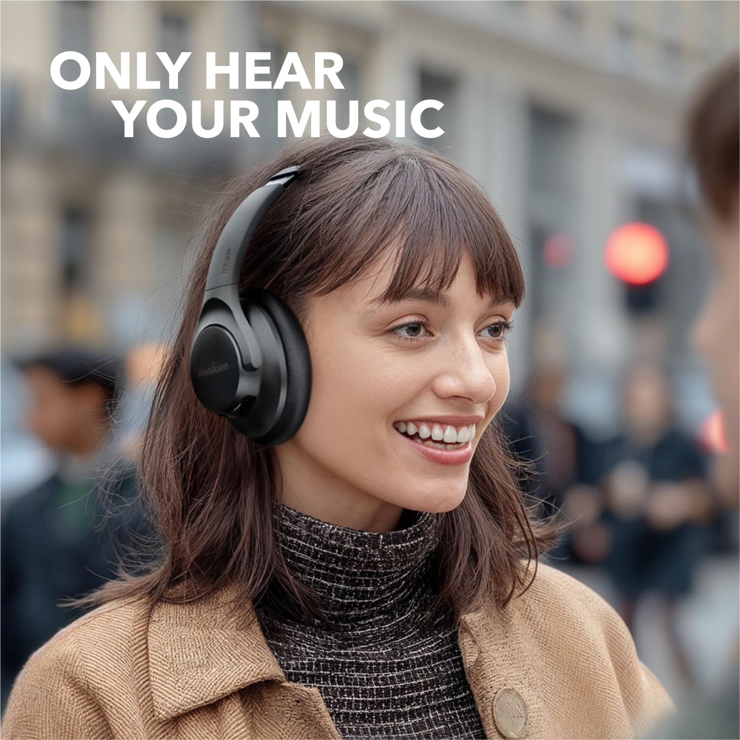 Soundcore Anker Life Q20 Hybrid Active Noise Cancelling Wireless Bluetooth Headphones - 60H Playtime, Hi-Res Audio, Deep Bass, Memory Foam Ear Cups for Travel & Commuting (Black & Blue) - Perfect for Airplanes, Office Work & Music Lovers