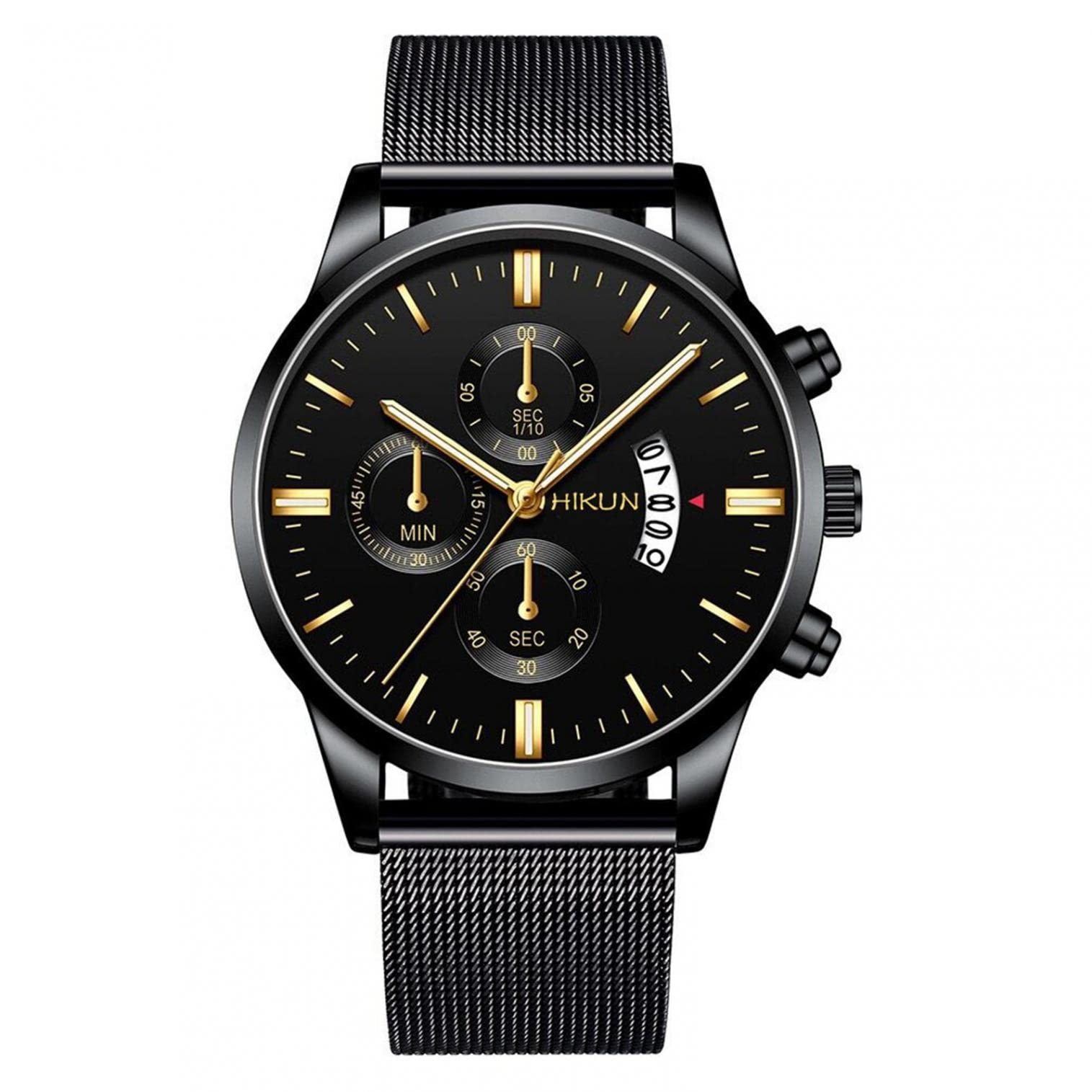 Men's Analog Quartz Watch with Digital Subdial - Yin Yang Design Business Wristwatch for Professionals | Perfect for Office, Formal Events & Daily Wear