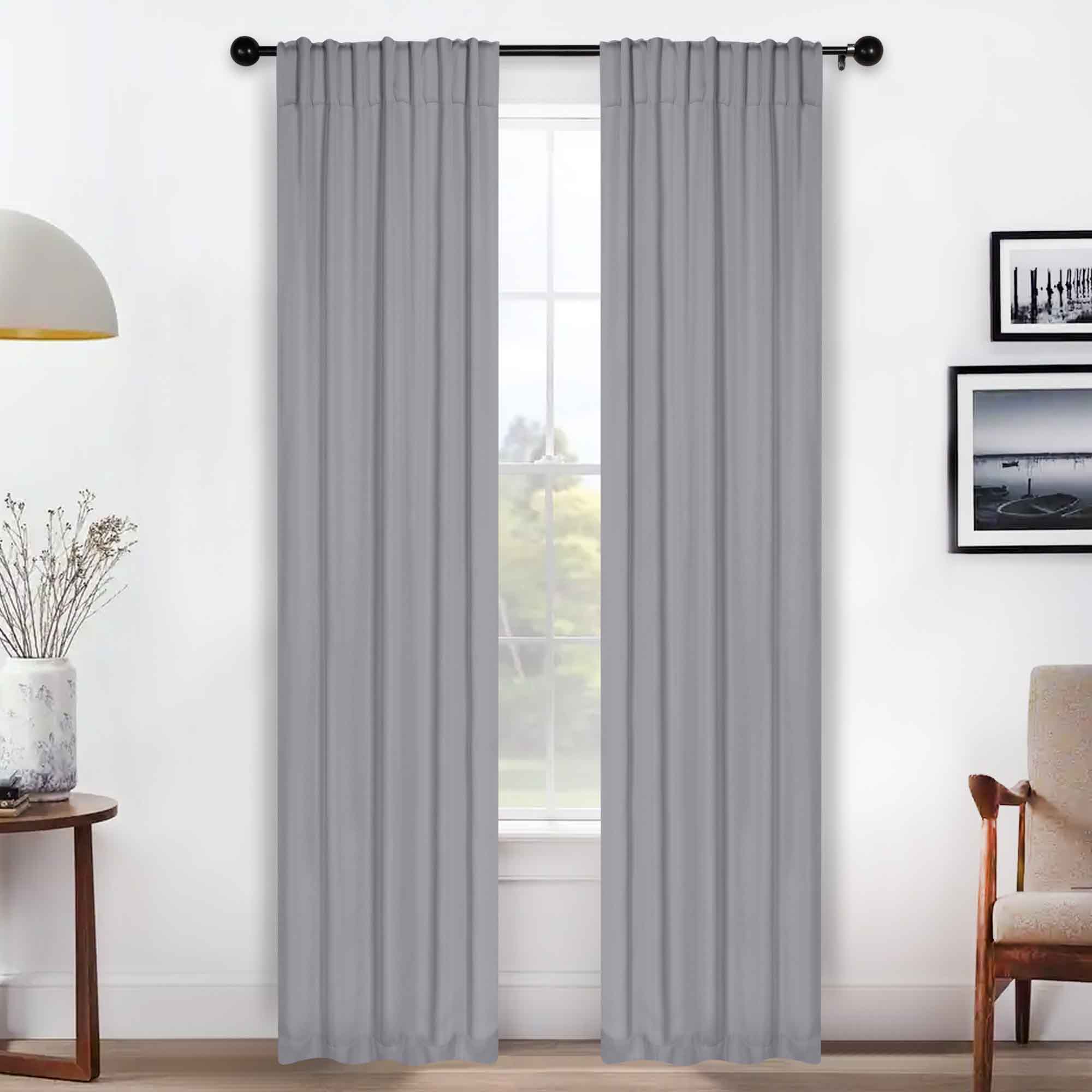 Blackout Curtains for Bedroom - Solid Room Darkening Back Tabs Window Drapes, Set of 2 Panels - Perfect for Nursery, Home Theater & Light Sleepers