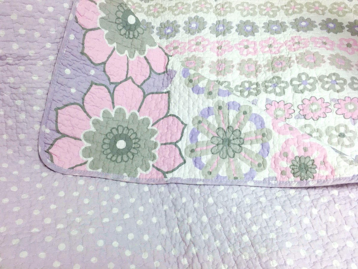 100% Hypoallergenic Cotton 3-Piece Quilt Set - Full/Queen Size Bedding, Soft Purple Floral Design for Bedroom Decor | Perfect for Guest Rooms, Master Bedrooms & Cozy Home Styling
