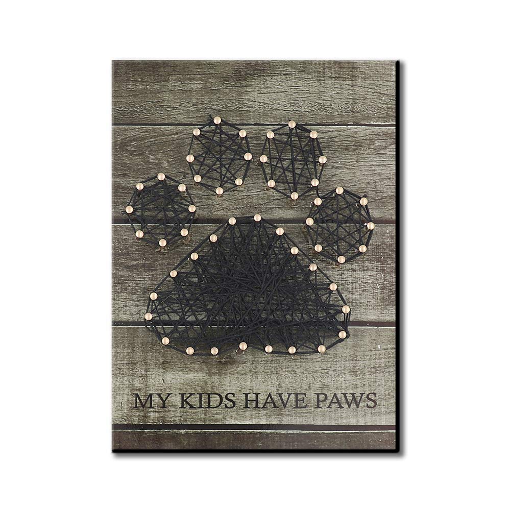 Bear Paw Pattern DIY Winding Nail Picture - Unique Home Wall Decor Art Kit for Creative Gift & Craft Lovers | Perfect for Living Room, Bedroom, Nursery Decor