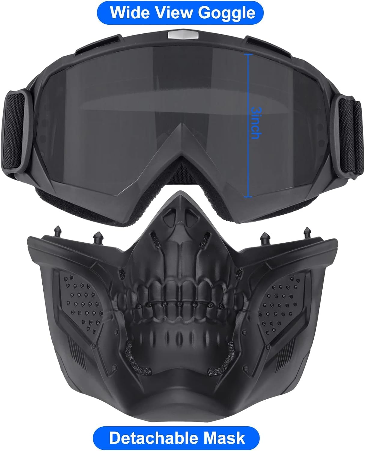 Bvawtrs Tactical Airsoft Mask & Helmet Set - Full Face Protection with Detachable Goggles, Paintball PJ Fast Helmet with NVG Mount & Side Rails | Perfect for Airsoft Battles, Paintball Games & Outdoor Tactical Training