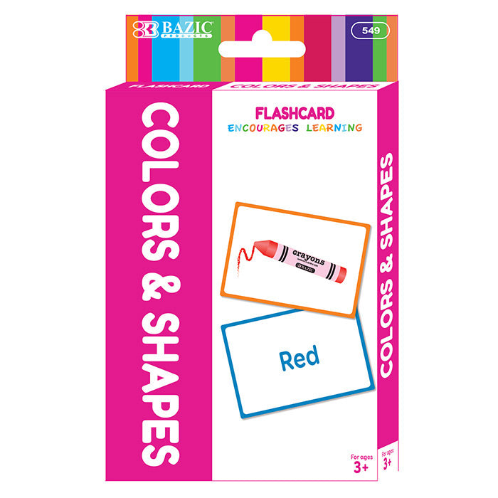 BAZIC 36-Pack Preschool Flash Cards with Colors - Early Learning Educational Flashcards for Toddlers & Kids - Perfect for Homeschooling, Classroom Activities & Fun Learning at Home