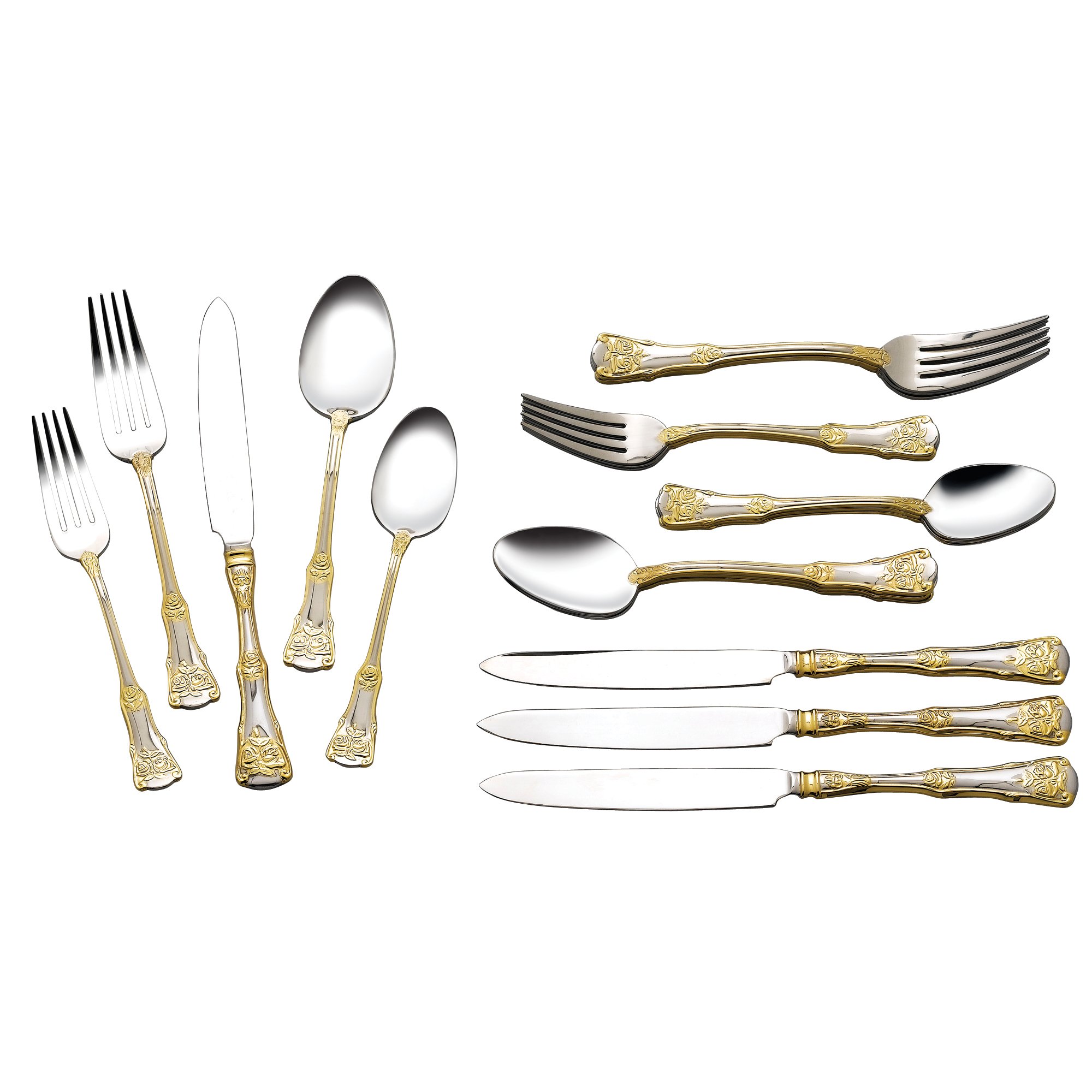 Royal Albert Old Country Roses 20-Piece Stainless Steel Flatware Set - Elegant Dinnerware for Weddings, Anniversaries & Formal Dining