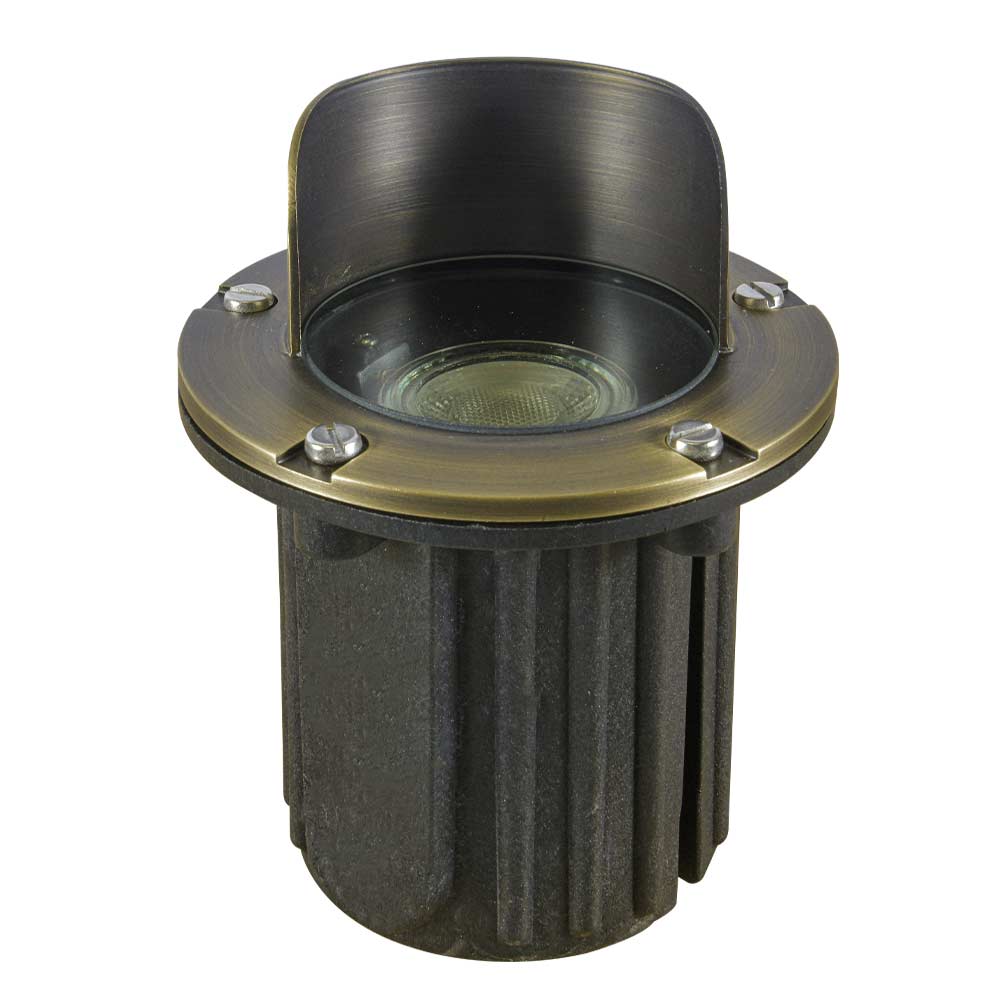 12V LED Landscape In-Ground Well Light - Half Moon Head Brass Outdoor Lighting for Garden, Pathway, and Yard Decoration