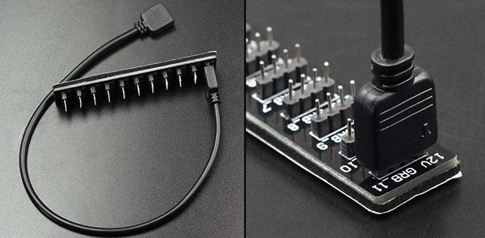 10 Channel 12V RGB Hub for PC Case Lighting - LED Light Splitter with 10 Ports for Asus, Gigabyte & MSI Motherboards | Perfect for Gaming PC Setup, Case Modding & RGB Lighting Customization