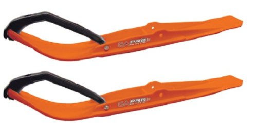 C&A Pro Orange Razor Snowmobile Skis with 6