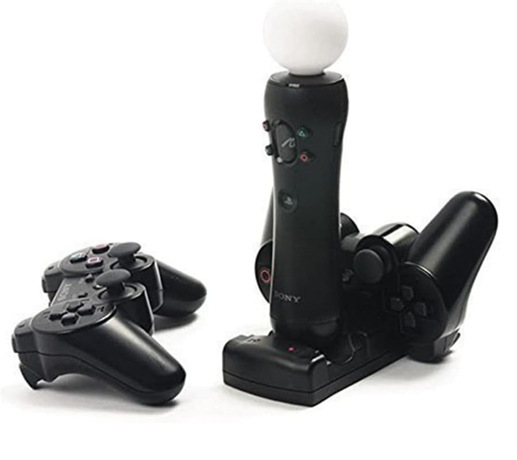 DIGISHUO PS3 Controller Dual Charger Dock Stand - Wireless Charging Station for Sony PlayStation 3 DualShock 3 & PS Move Controllers - 2 USB Ports with LED Indicators - Black - Perfect for Gaming Setup & Multiplayer Sessions