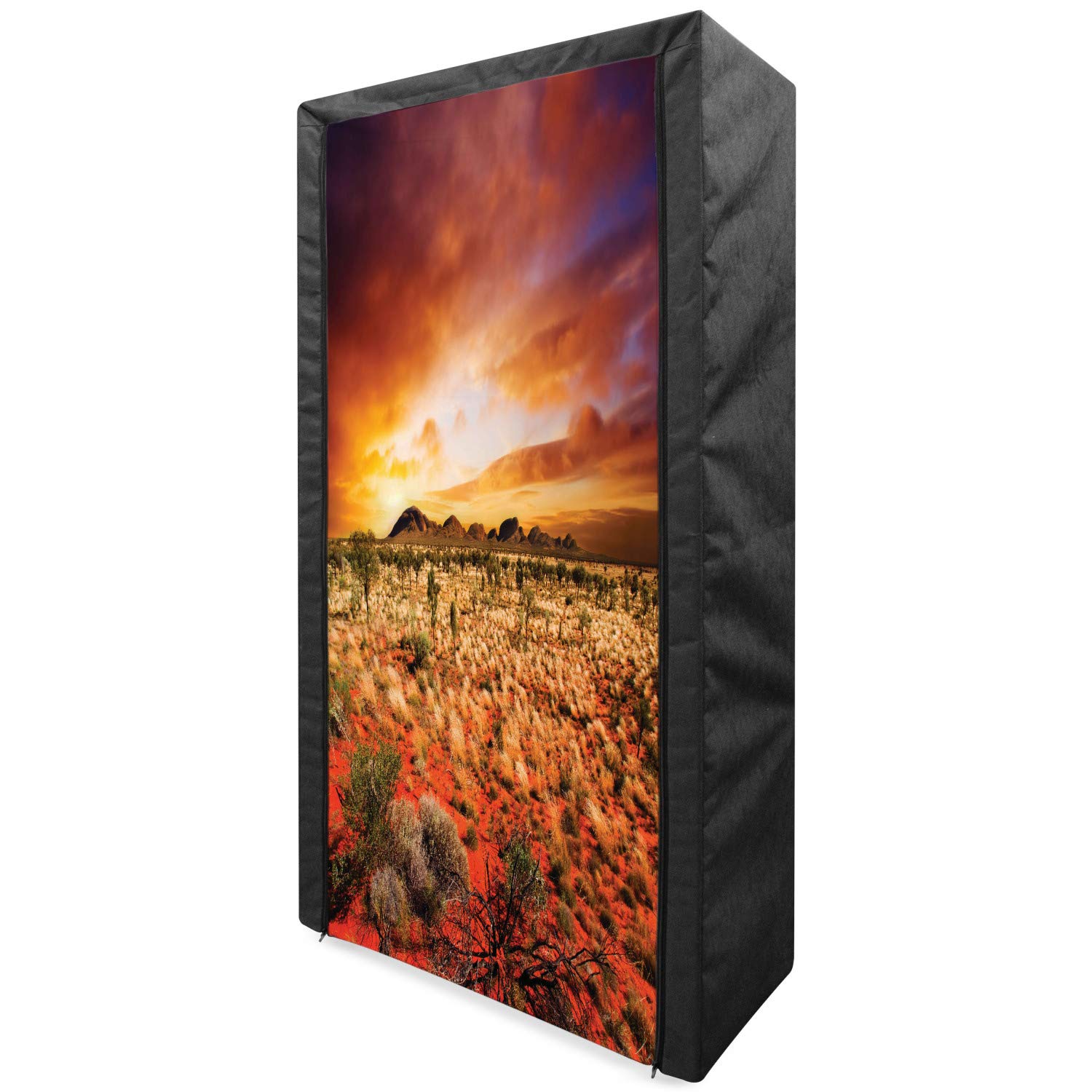 Ambesonne Portable Fabric Wardrobe with Shelves | 33.5