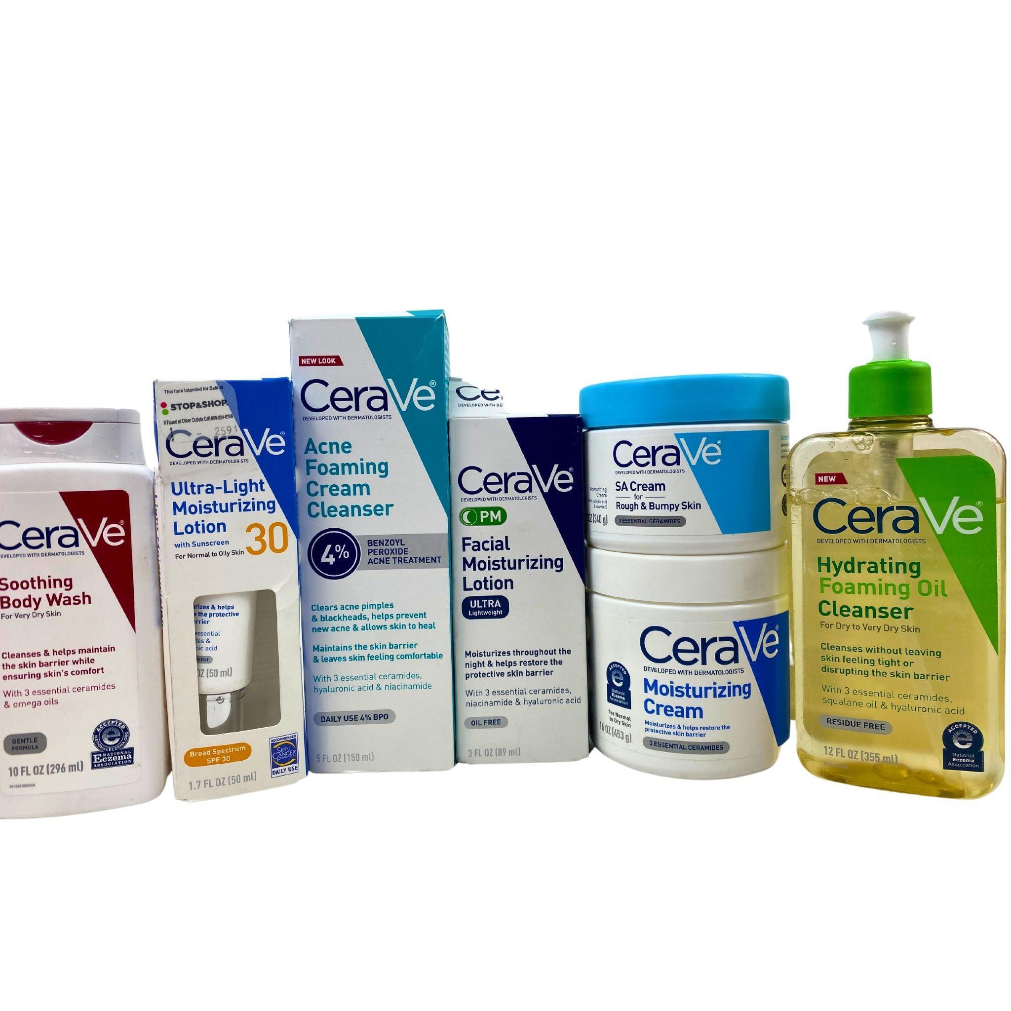 CeraVe Skincare Bundle - 36 Pcs Set with Face Cleansers, Body Wash & Moisturizing Creams for Dry & Sensitive Skin | Daily Face & Body Care Routine