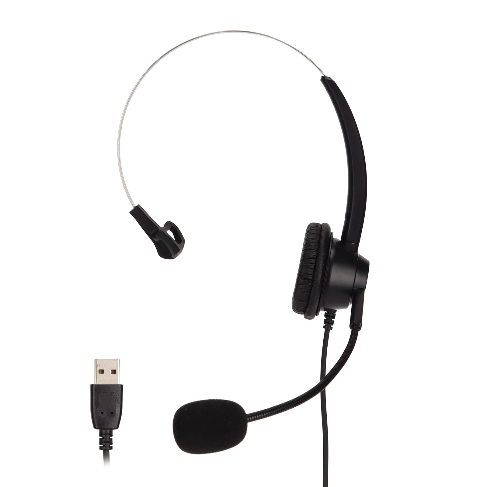 H360D USB Business Headset with Noise Cancelling Mic - Single Ear Office Headphone for PC, VOIP, Call Center, Online Courses & Conference Calls - Perfect for Remote Work & Virtual Meetings