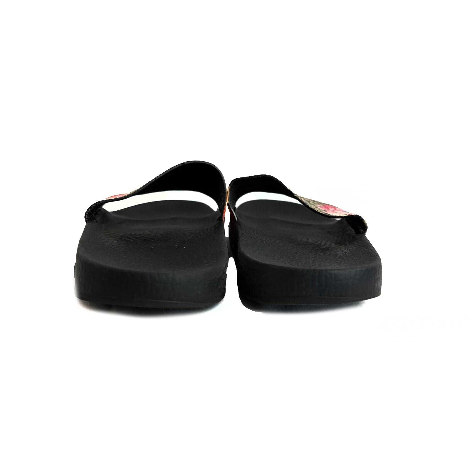 Gucci Women's Flora Bloom Supreme Print Slides Sandals - Pink & Black | Size 39 US 9 | Comfortable Summer Slides for Beach, Pool & Casual Outings