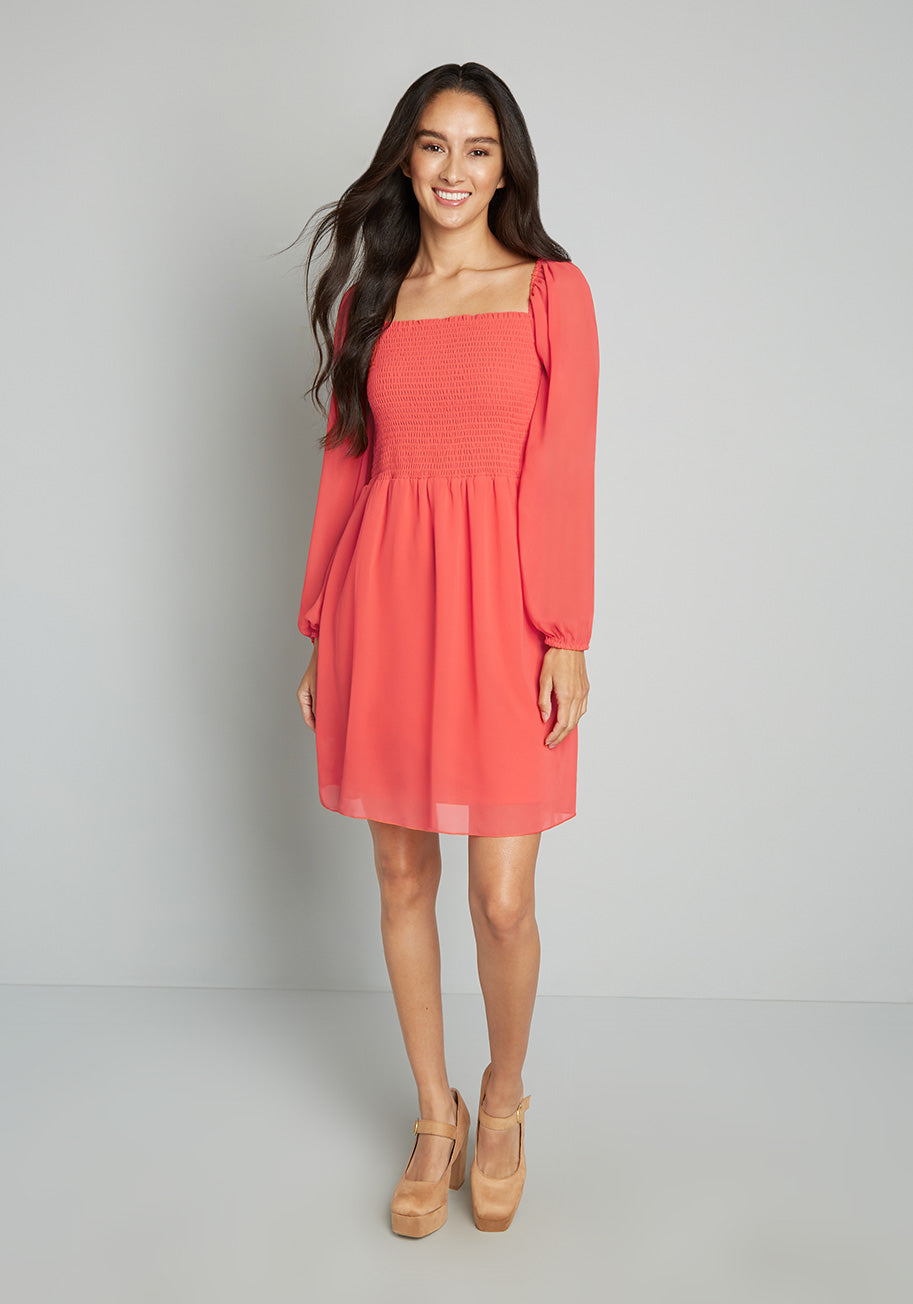 Peasant Style Smocked Babydoll Dress - Flowy Summer Midi Dress for Women | Perfect for Beach, Vacation & Boho Fashion