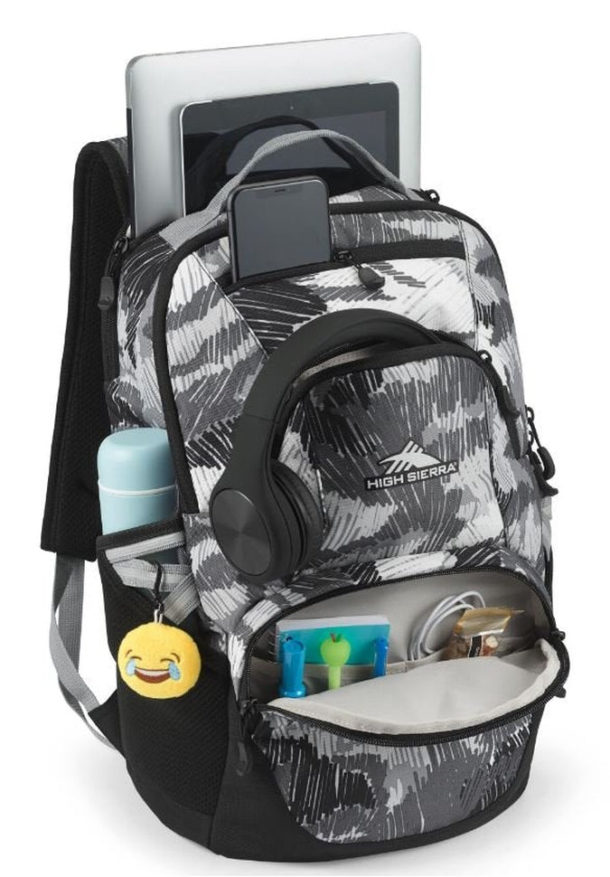 High Sierra Swoop SG Backpack - Durable Laptop Backpack for School, Travel & Work - Water-Resistant Daypack with USB Charging Port & Headphone Port