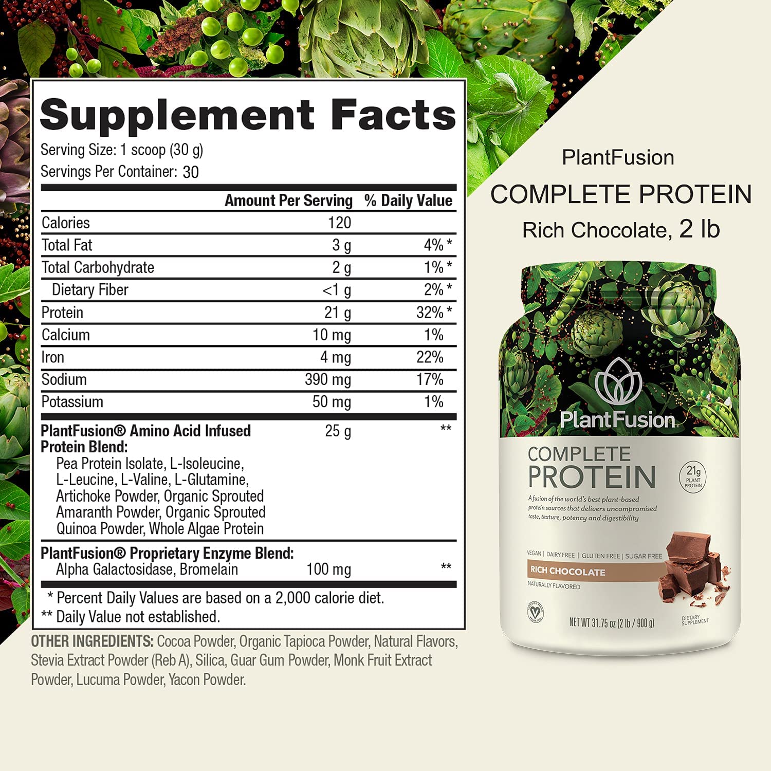 PlantFusion Complete Plant-Based Pea Protein Powder Bundle - Non-GMO, Vegan, Dairy-Free, Gluten-Free, Soy-Free, Allergy-Friendly with Digestive Enzymes - Vanilla Bean & Chocolate Flavors (2lb) | Perfect for Post-Workout Recovery, Smoothies & Healthy Meal Replacement