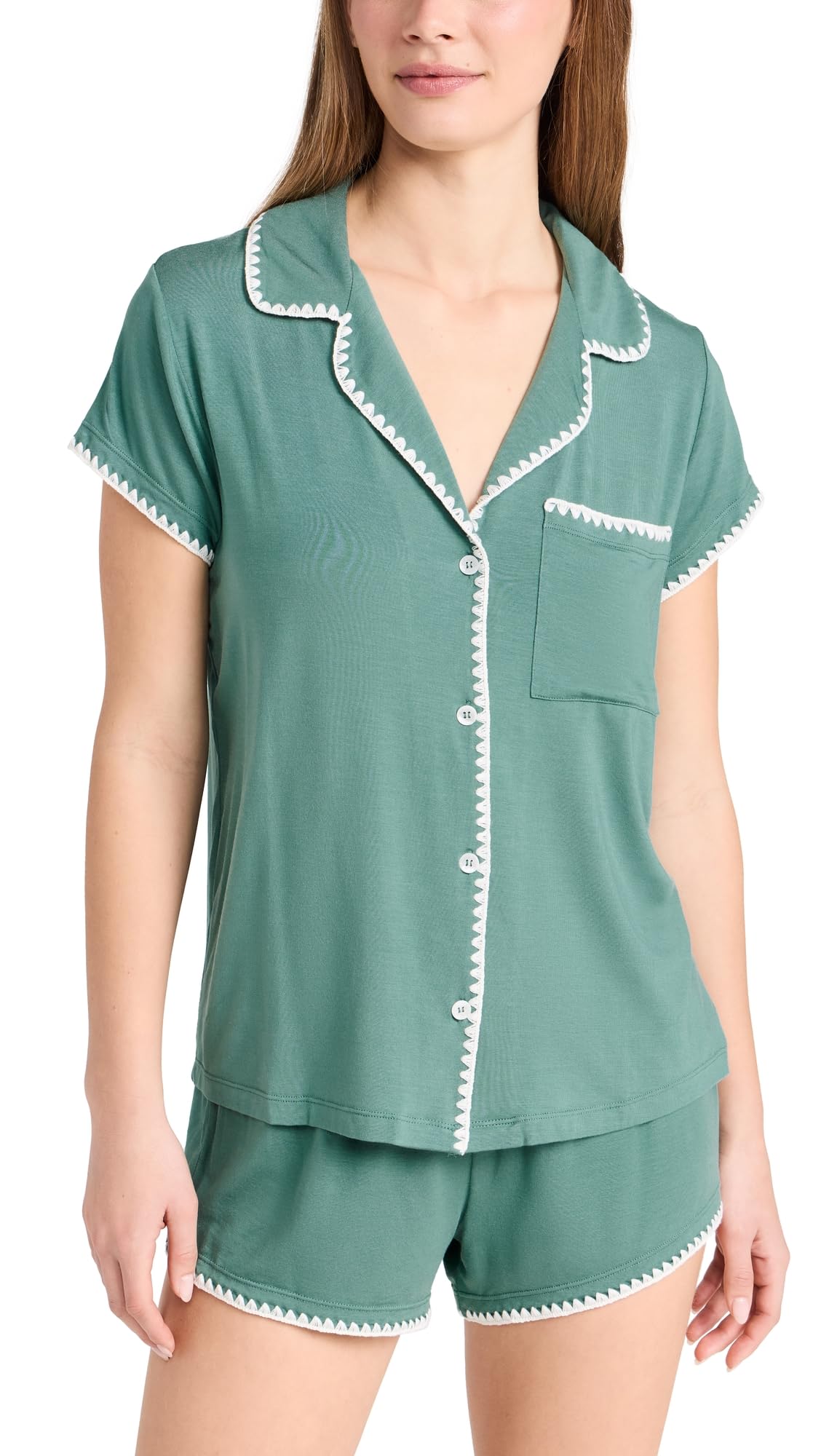 Eberjey Women's Frida Whip Stitch Shorts Pajama Set - Soft Sleepwear for Women, Comfortable Lounge Shorts & Top - Perfect for Nightwear, Relaxing at Home, and Summer Nights