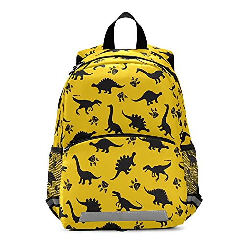 Dinosaur Kids Backpack for Boys - Yellow Small School Bag for Toddlers, Lightweight Travel & Meal Backpack for Daycare, Preschool & Outdoor Adventures