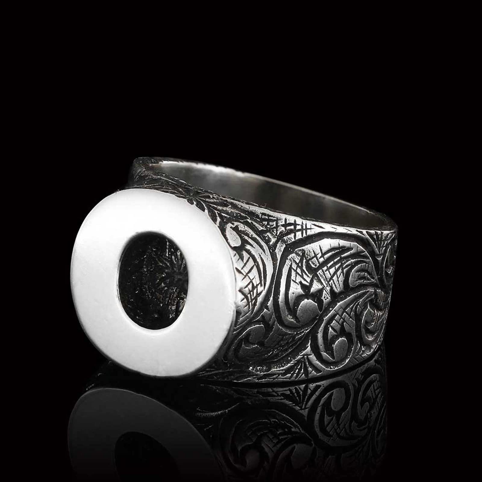 Personalized Silver Monogram Letter Ring - Custom Initial Ring Engraved A-Z for Women & Men - Perfect for Gifts, Engagements & Everyday Wear