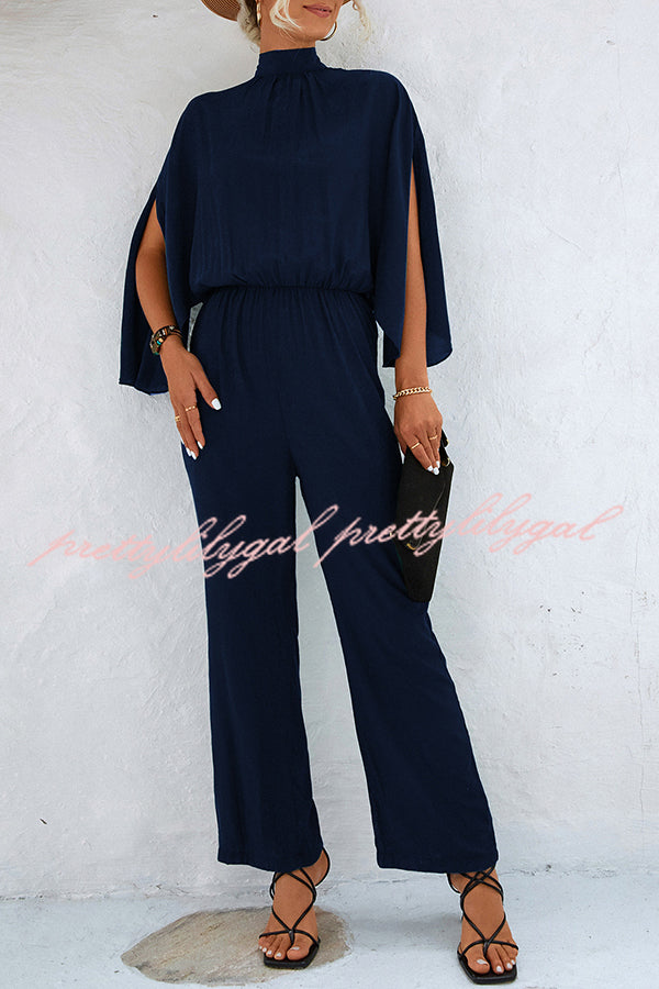 Elegant Solid Color Slit Back Lace Up Hollow Long Sleeve Jumpsuit for Women | Chic Party & Evening Wear | Perfect for Date Night, Cocktail Parties & Special Occasions