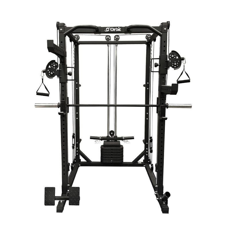 Orbit 3-in-1 Power Rack with 85LB Weight Stack & Adjustable Bench (OB86OP70KG) - Perfect for Home Gym Strength Training & Full-Body Workouts