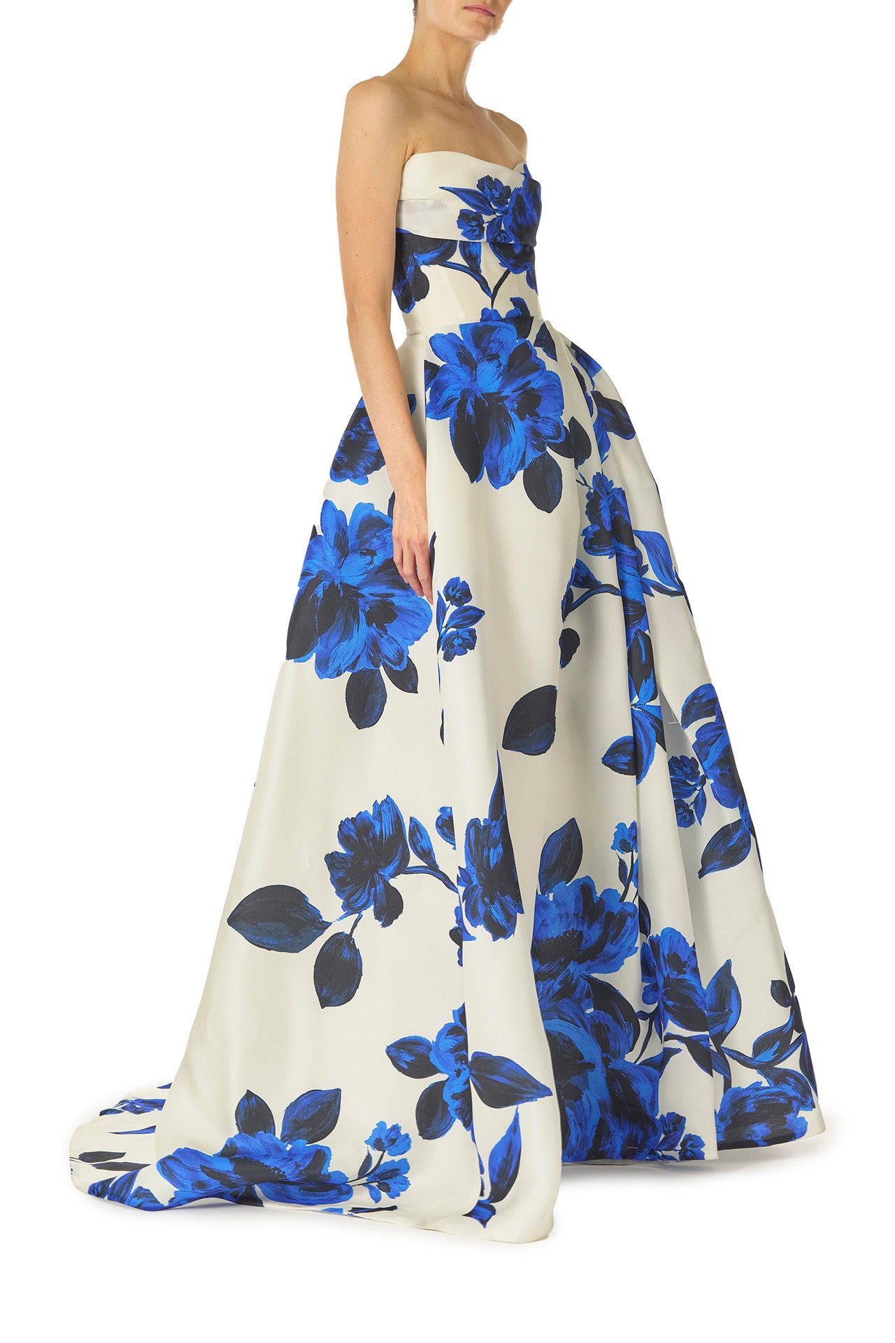 Elegant Printed Gazar Ball Gown for Women - Formal Evening Dresses & Prom Gowns - Perfect for Weddings, Galas, and Special Occasions