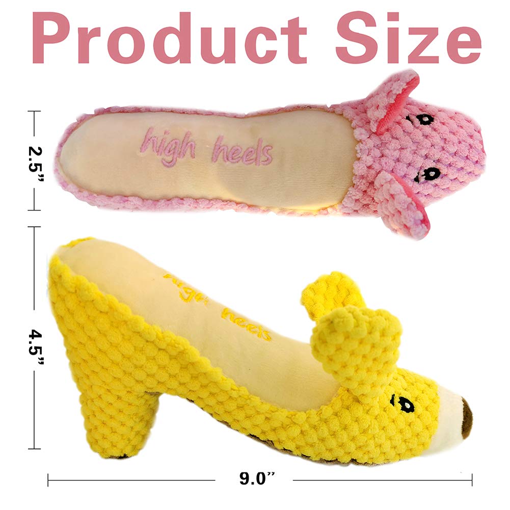 Durable Plush Dog Toys with Squeaker - Interactive Chew Toys for Small, Medium & Large Dogs - Teeth Cleaning & Stress Relief - Perfect for Indoor Play, Training & Cuddling (Yellow)