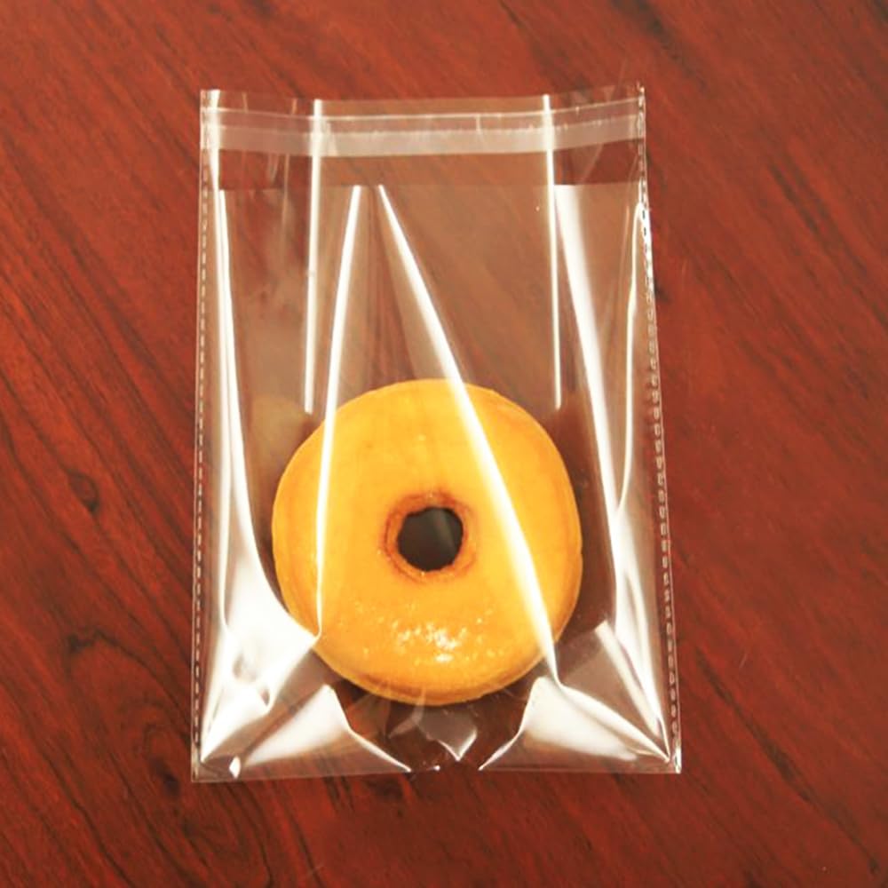 5x7 Inch Clear Cellophane Bags - 150 Pack Self-Adhesive Plastic Sleeves for Photos, Cookies, Greeting Cards & Treats | Perfect for Party Favors, Gift Wrapping & Craft Projects