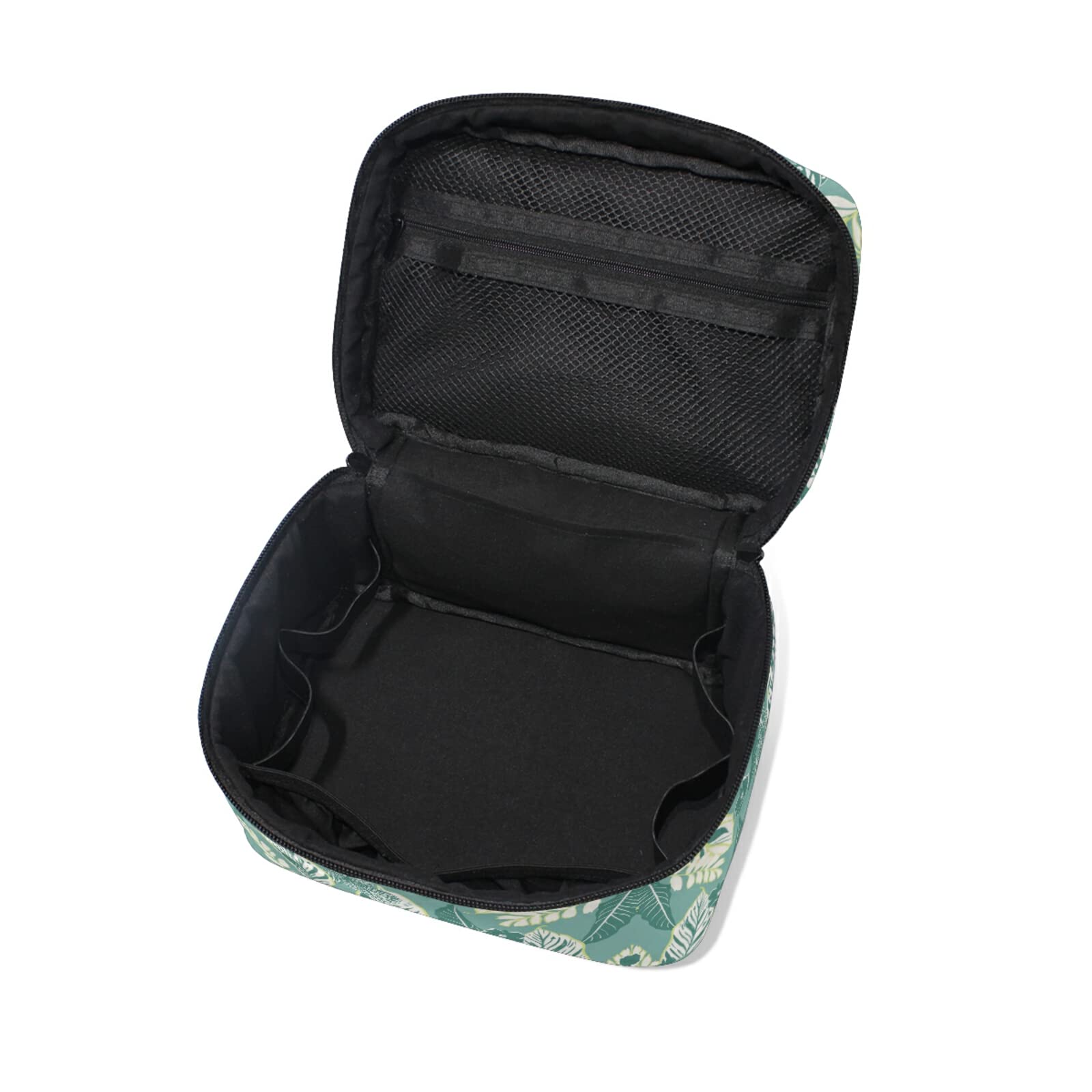 Eco-Friendly Leaf Print Cosmetic Bag - Waterproof Makeup Pouch & Toiletry Organizer for Women | Travel, Gym, Daily Essentials Storage