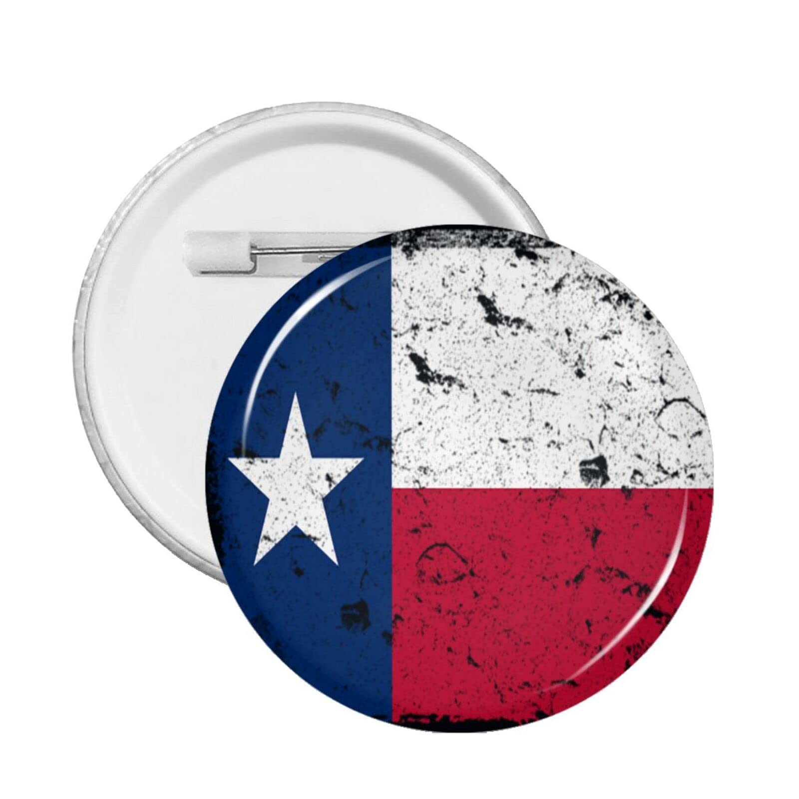 Vintage Texas Flag Pin - Round Badge for Men & Women - 1 PC - for Jackets, Bags & Hats