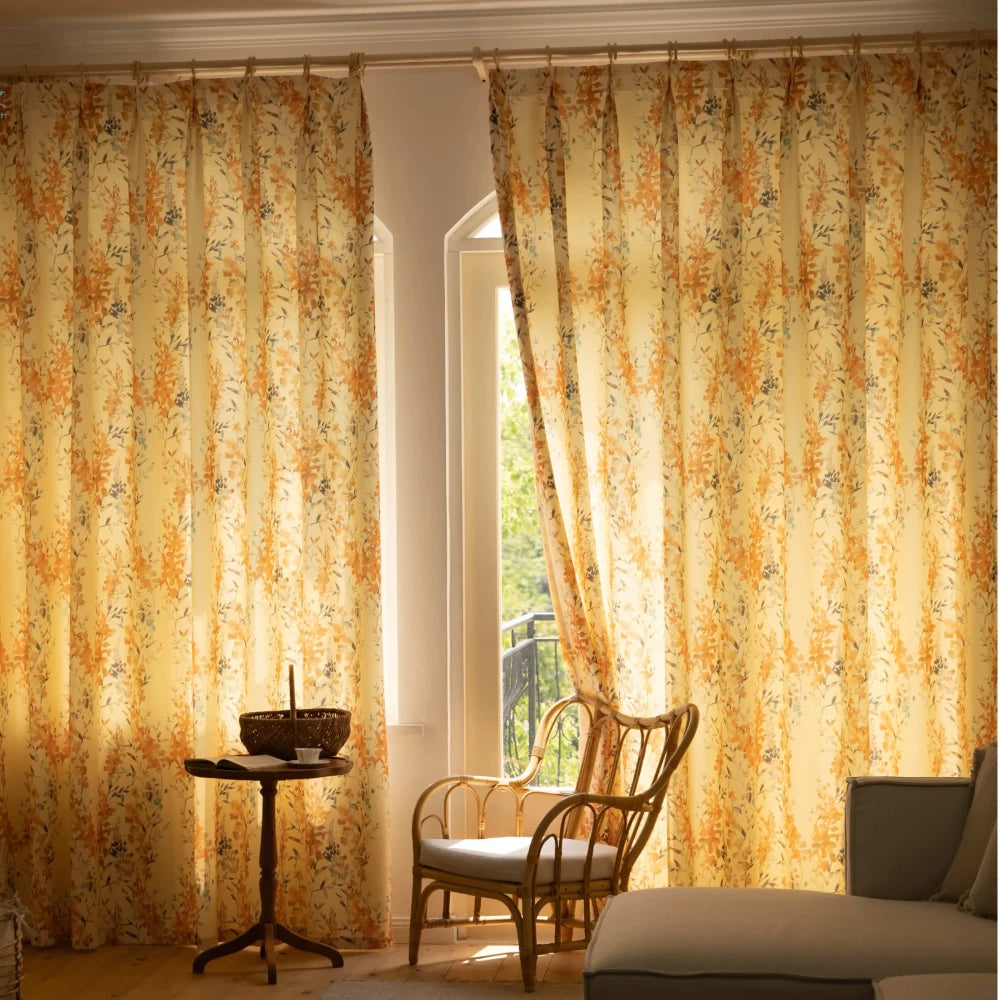 Kaia Garden Floral Blackout Curtains for Bedroom & Living Room - Custom Window Treatments for Light Blocking & Home Decor
