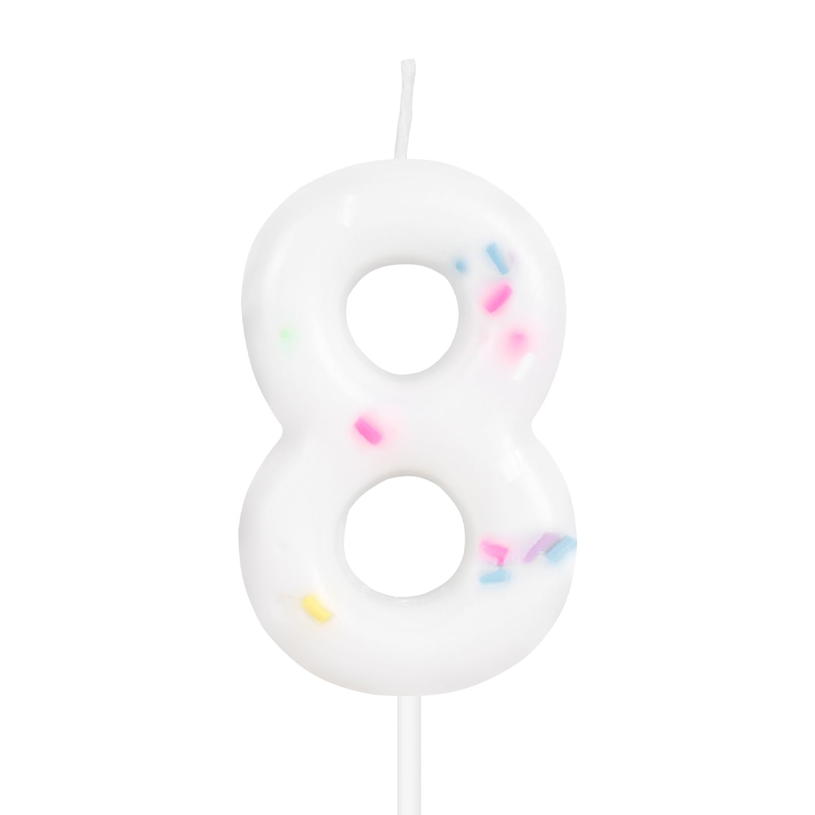 Girls 8th Birthday Candle - Colorful Sprinkles Number 8 Cake Candles for Birthday Cake Decoration | Perfect for 8th Birthday Parties, Anniversary Celebrations & Women's Birthday Cakes