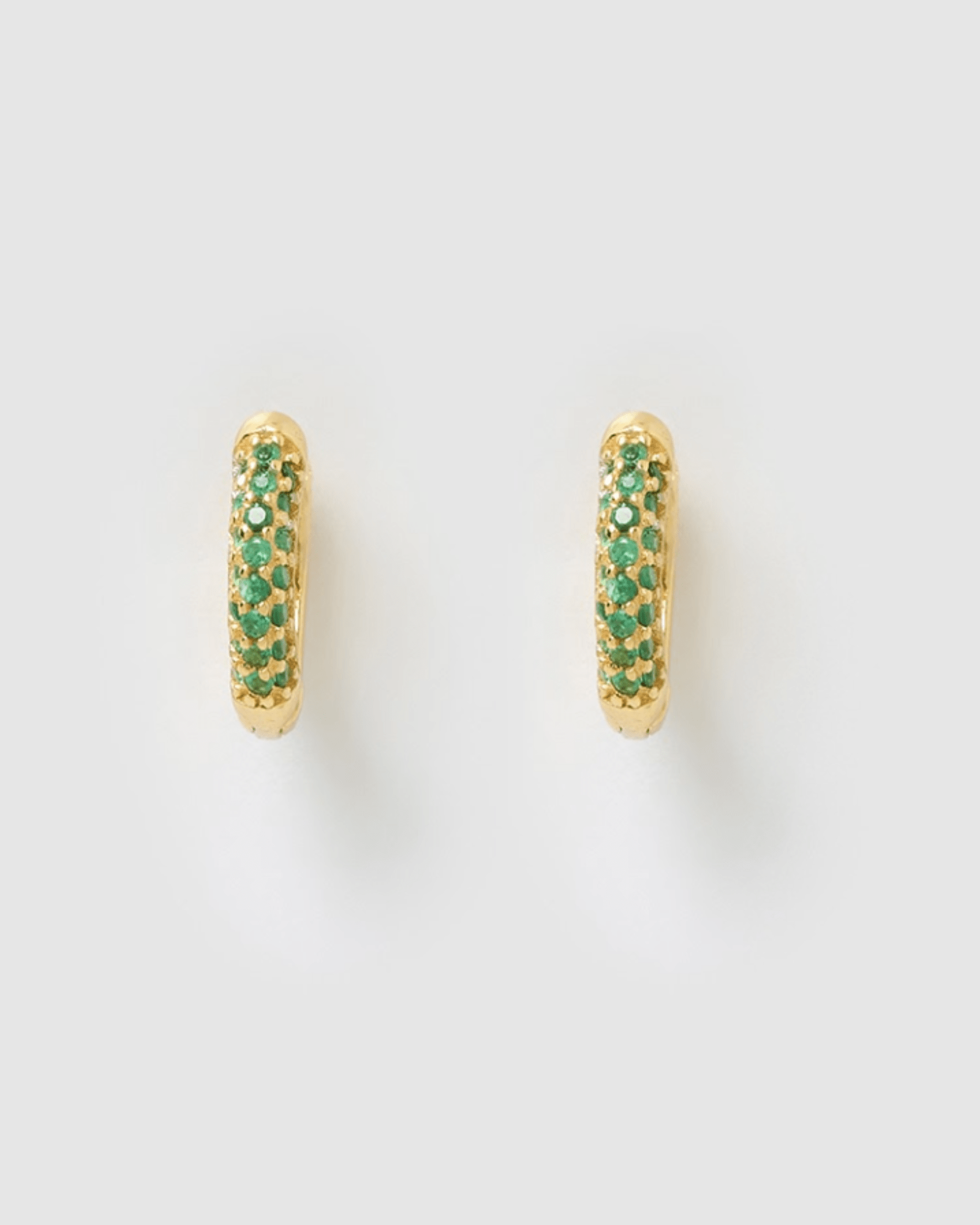 Izoa Green Coconut Huggie Earrings - Boho Dangle Hoop Earrings for Women, Hypoallergenic & Lightweight - Perfect for Beach, Vacation & Summer Outfits