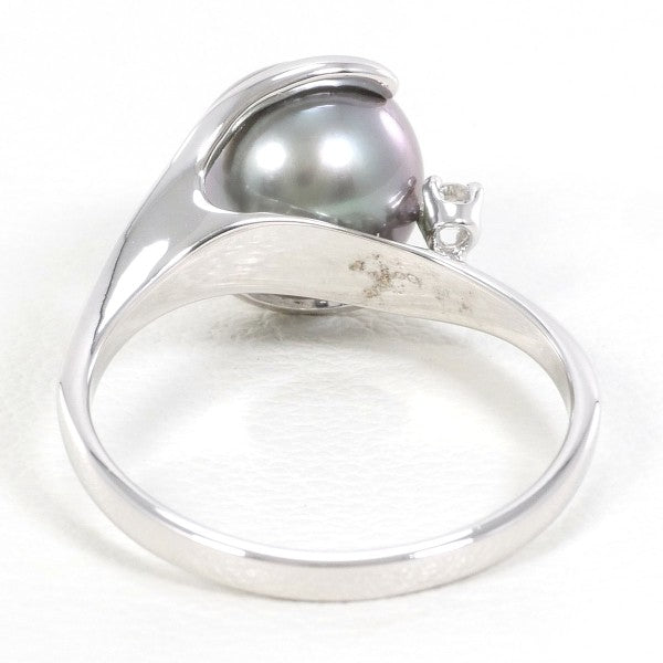 14K White Gold Pearl and Diamond Ring for Women - Elegant Bridal Jewelry, Wedding Engagement Gift, Anniversary Present