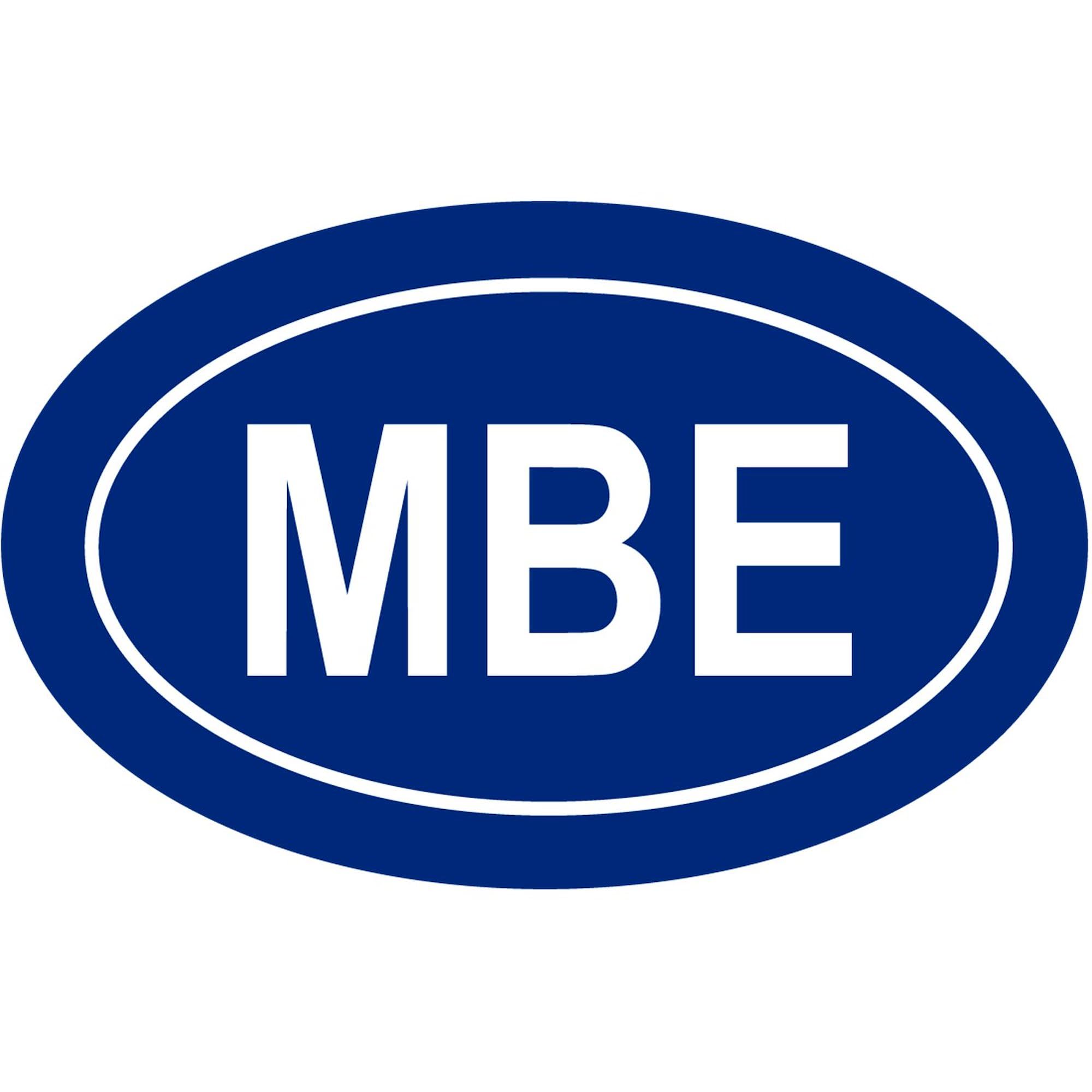 MBE Oval Car Bumper Sticker - Durable Decal for Vehicles & Laptops