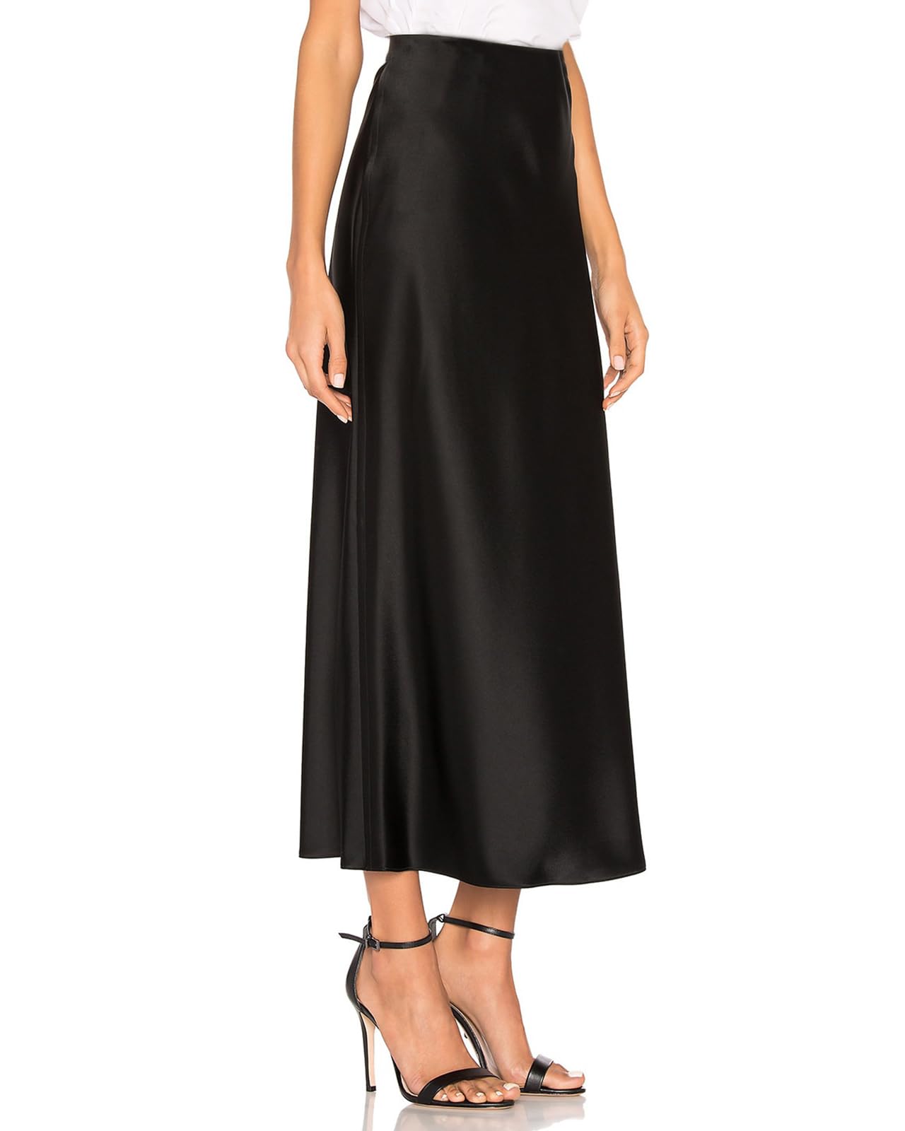 2025 Women's Summer Satin Maxi Skirt - High Waisted Silk A-Line Long Skirt for Spring, Casual Wear & Cocktail Parties | Perfect for Beach Vacations, Date Nights & Special Occasions