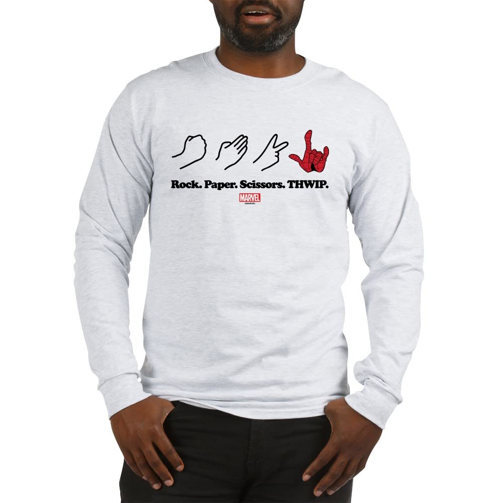 Spider-Man Thwip Long Sleeve T-Shirt for Men - Marvel Superhero Graphic Tee - Casual Wear & Cosplay Costume for Halloween, Comic Con, and Everyday Outfits