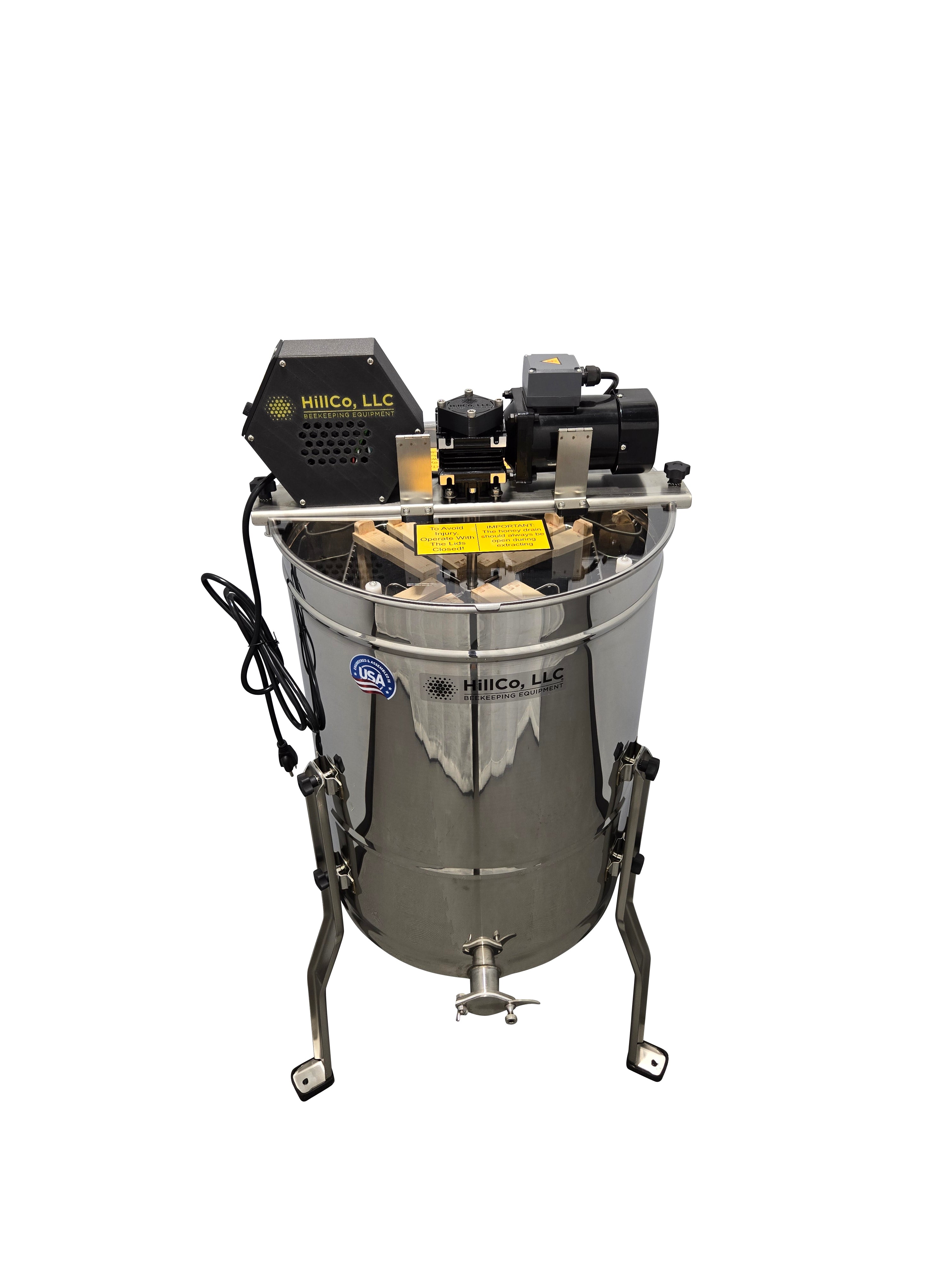 8 Frame Motorized Honey Extractor E8 - Stainless Steel Beekeeping Equipment for Efficient Honey Harvesting - Free Shipping - Perfect for Home Beekeepers & Commercial Apiaries