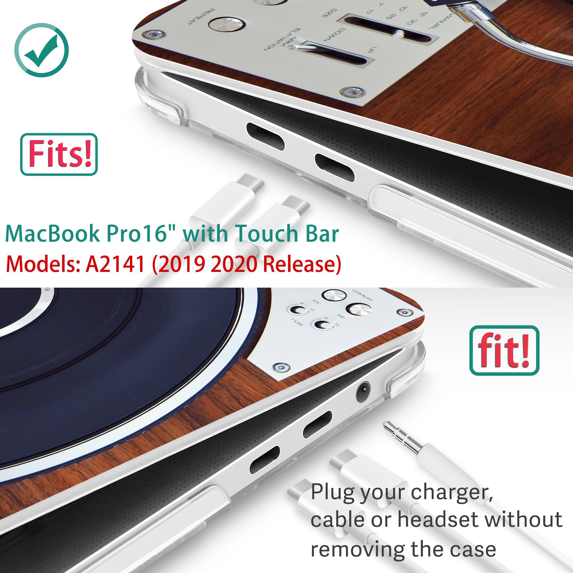 May Chen Screen Protector & Keyboard Cover for MacBook Pro 16-inch A2141 (2019-2020 Model) - Soft-Touch Plastic Case Compatible with Touch Bar & Touch ID - Perfect for Office Work, Travel, and Music Lovers with Vinyl Record Collection